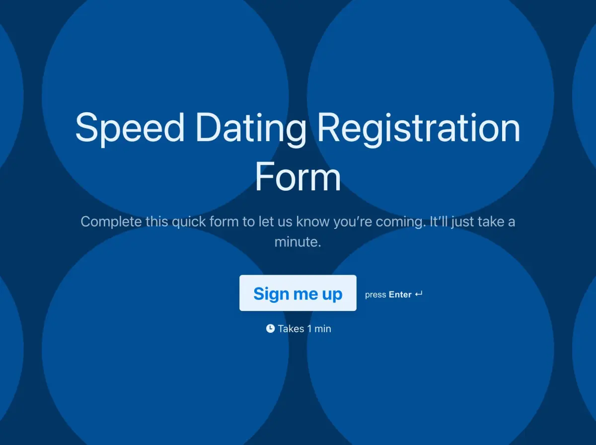 Speed Dating Registration Form Template 3748