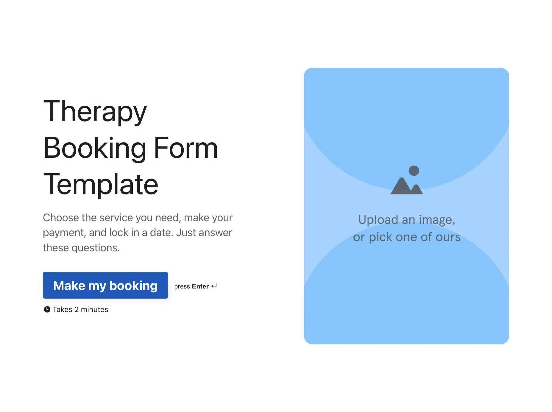 Therapy Booking Form Template Hero