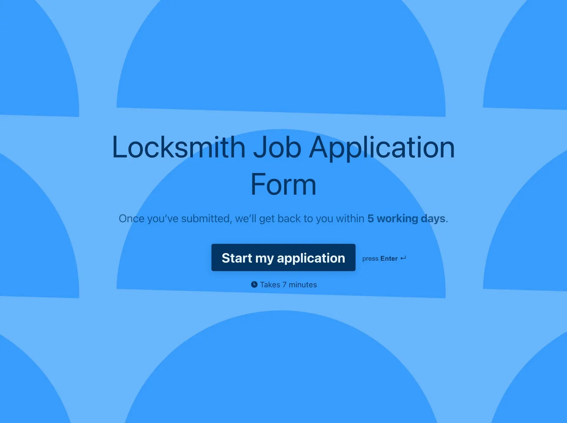 Locksmith Job Application Form Template Hero