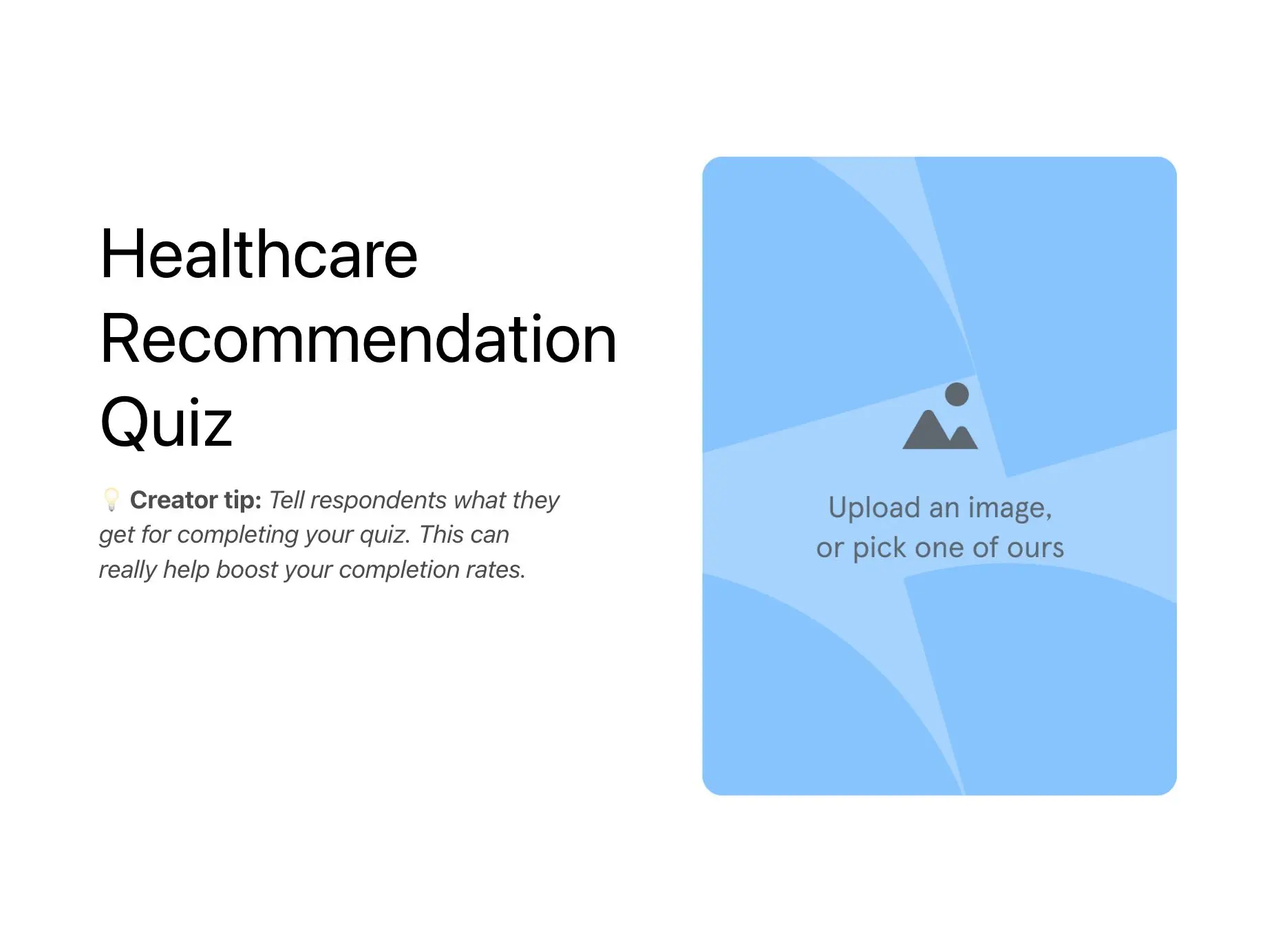 Healthcare Recommendation Quiz Template Hero