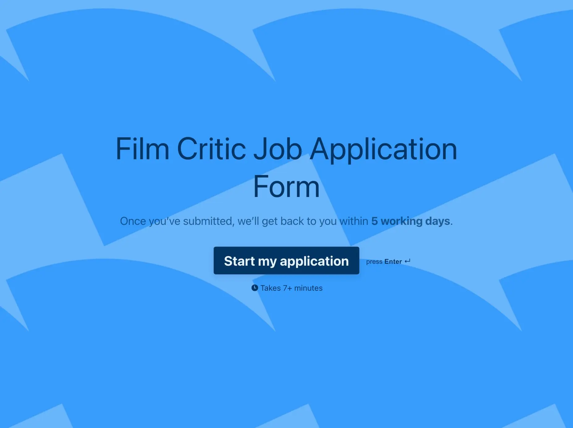 Film critic job application form template Hero