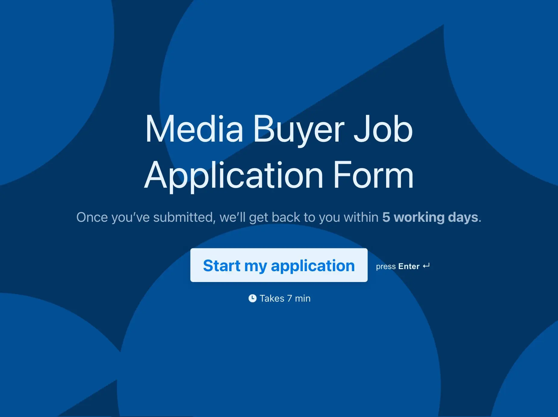 Media Buyer Job Application Form Template Hero