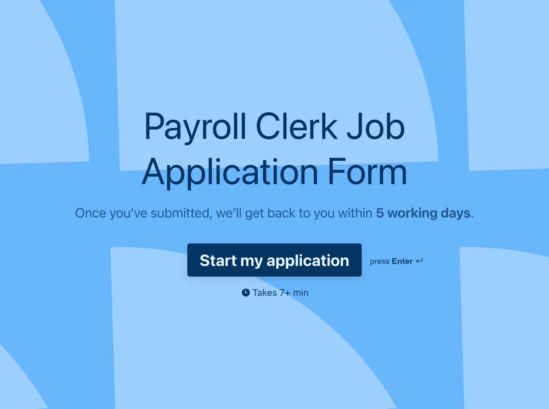 Payroll Clerk Job Application Form Template Hero