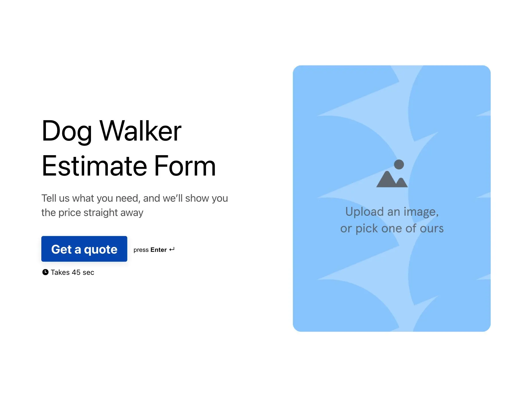 Dog Walker Estimate Form Template Hero