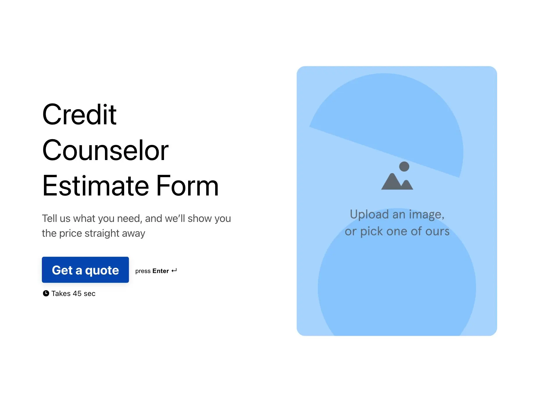 Credit Counselor Estimate Form Template Hero