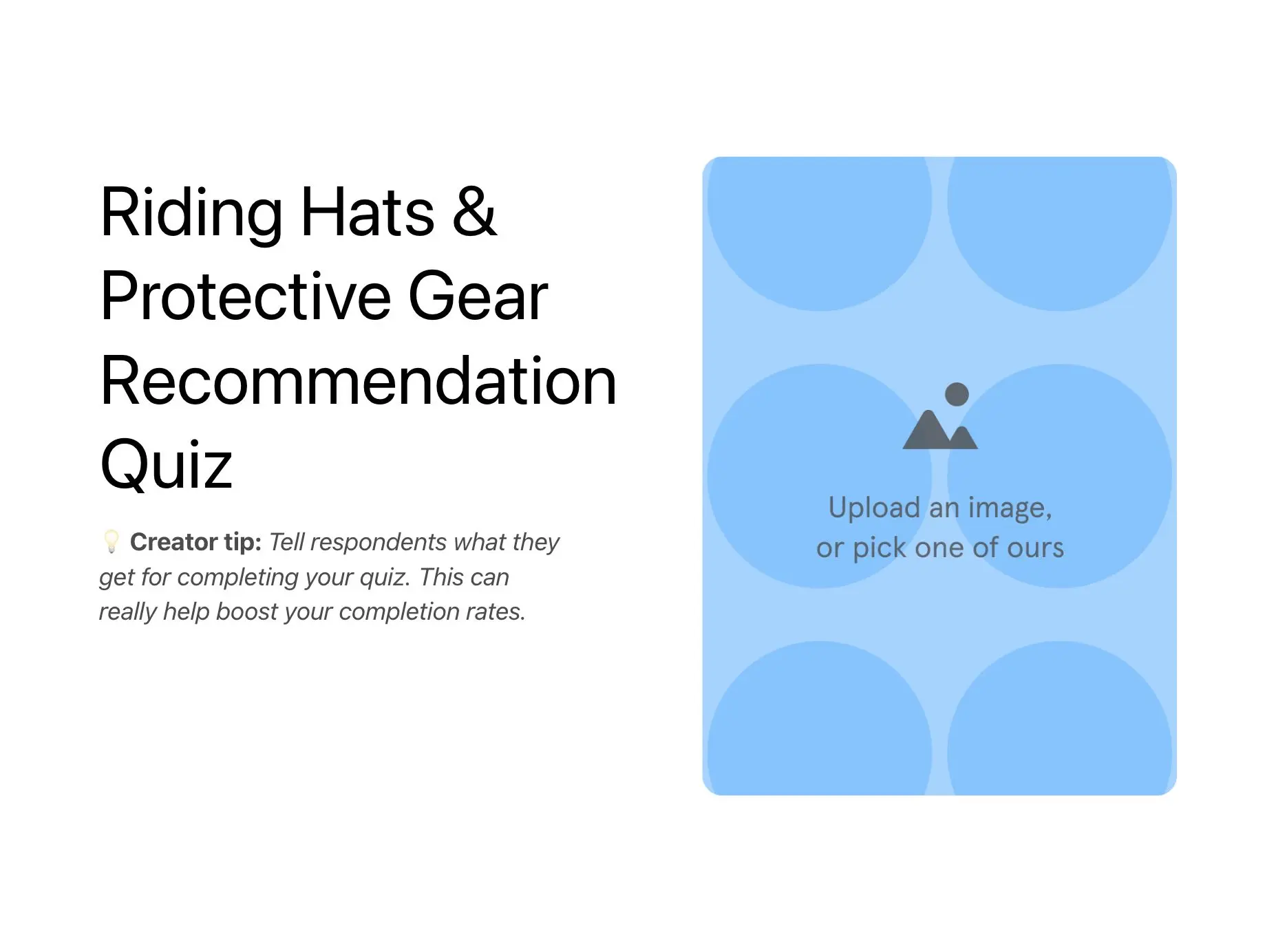 Riding Hats & Protective Gear Recommendation Quiz Template Hero