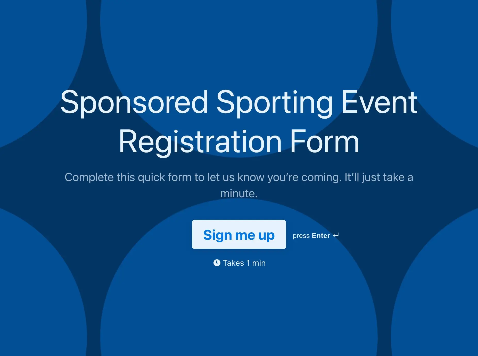 Sponsored Sporting Event Registration Form Template Hero