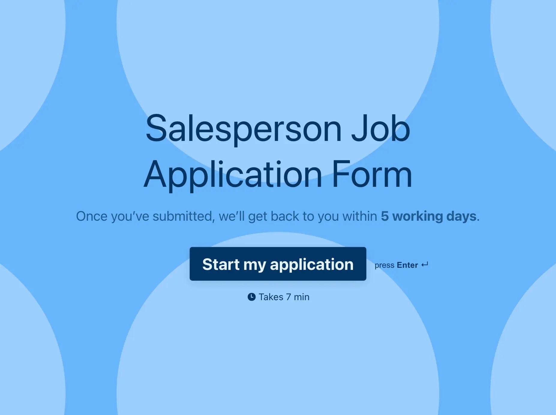 Salesperson Job Application Form Template 8664
