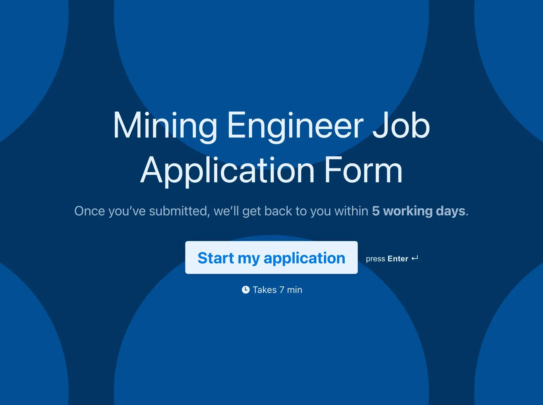 Mining Engineer Job Application Form Template Hero