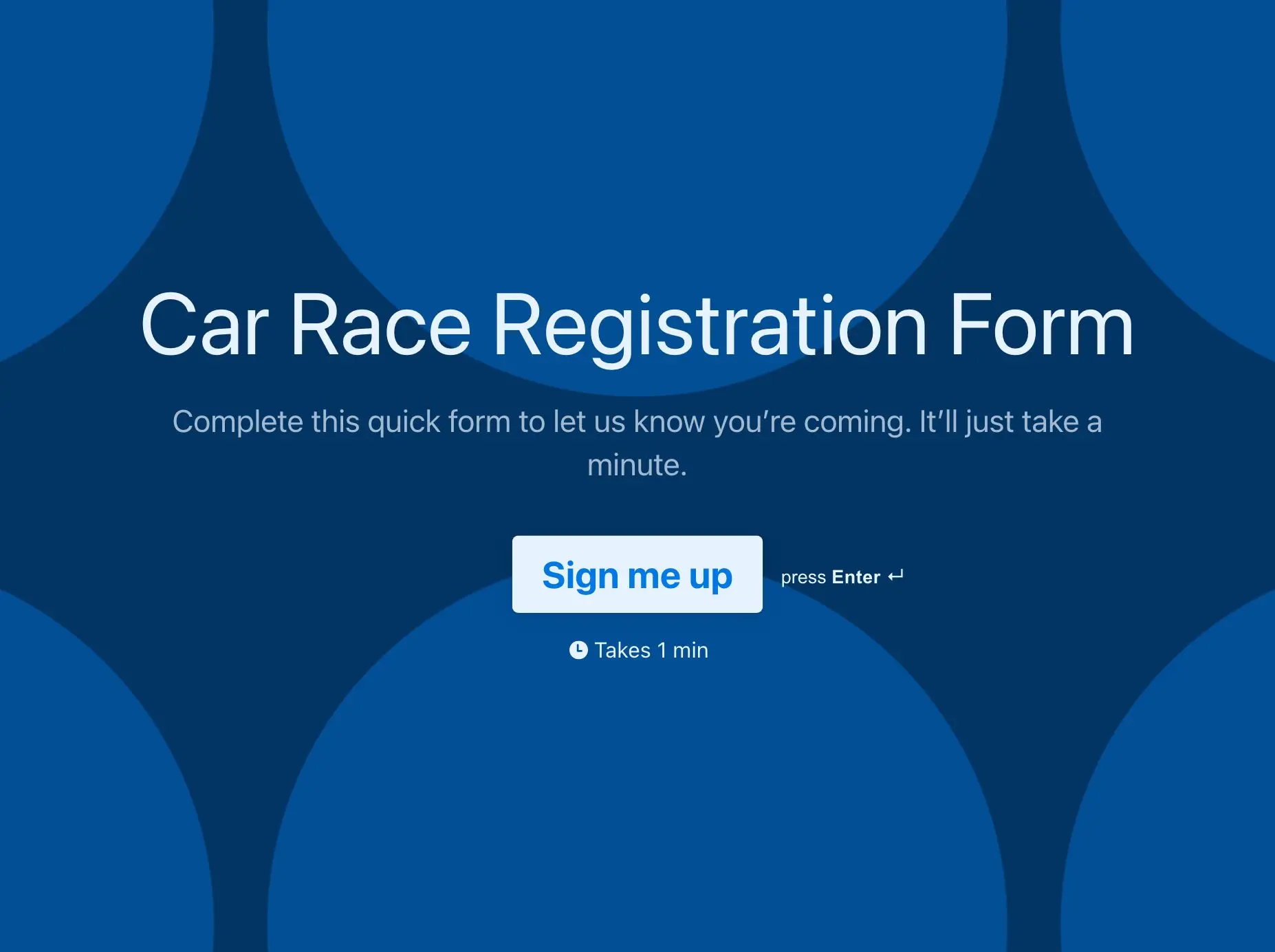 Car Race Registration Form Template Hero