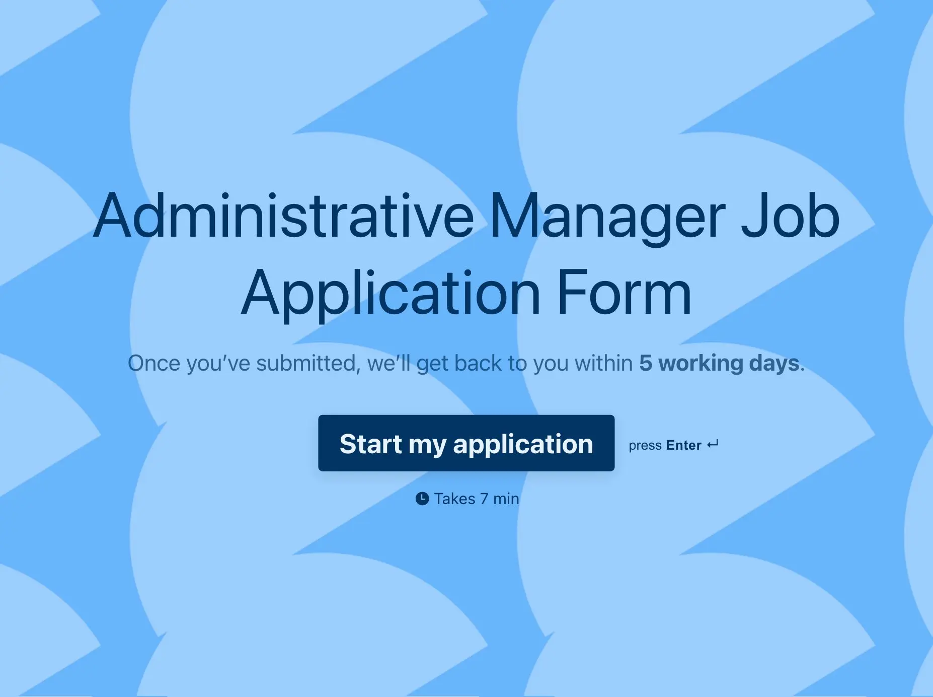 Administrative Manager Job Application Form Template