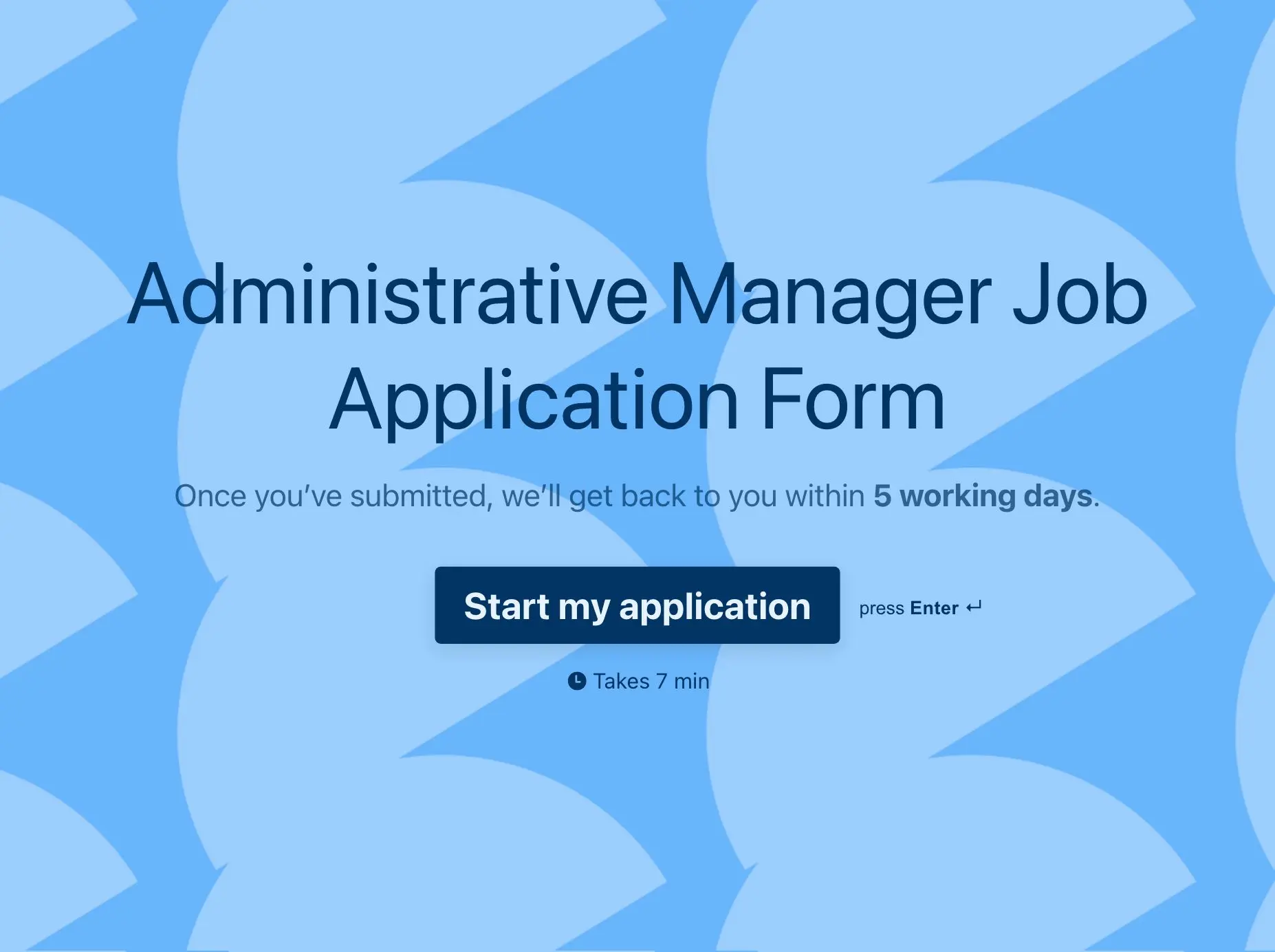 Administrative Manager Job Application Form Template Hero