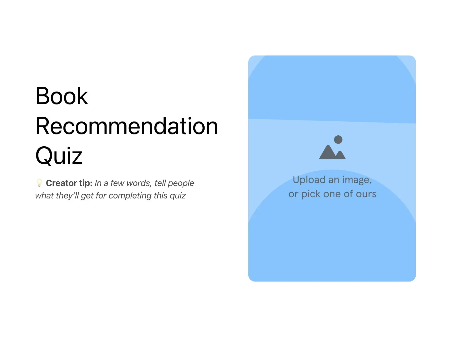 Book Recommendation Quiz Template Hero