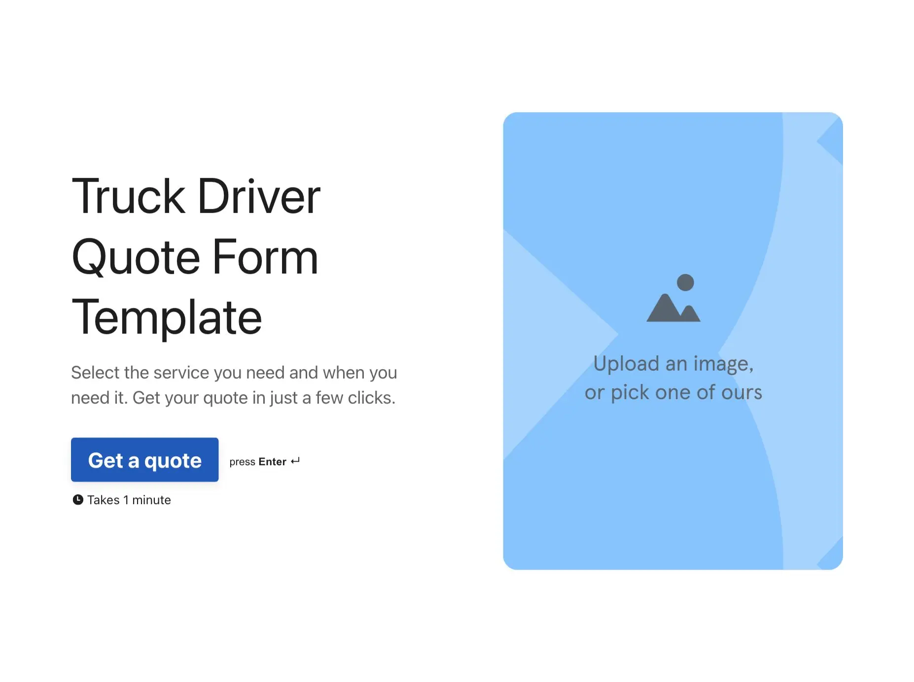 Truck Driver Quote Form Template Hero