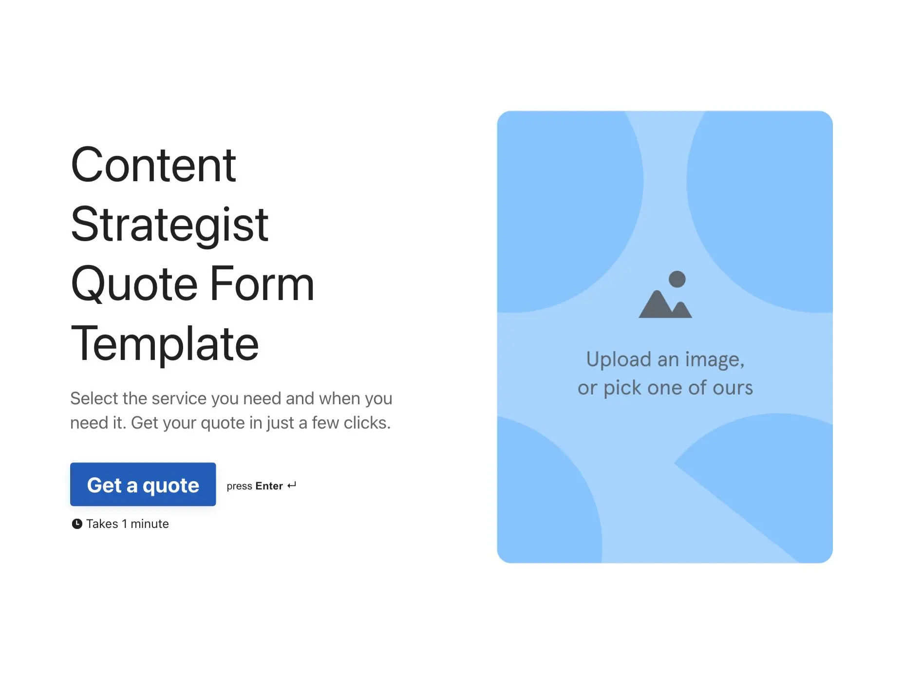 Content Strategist Quote Form Template Hero