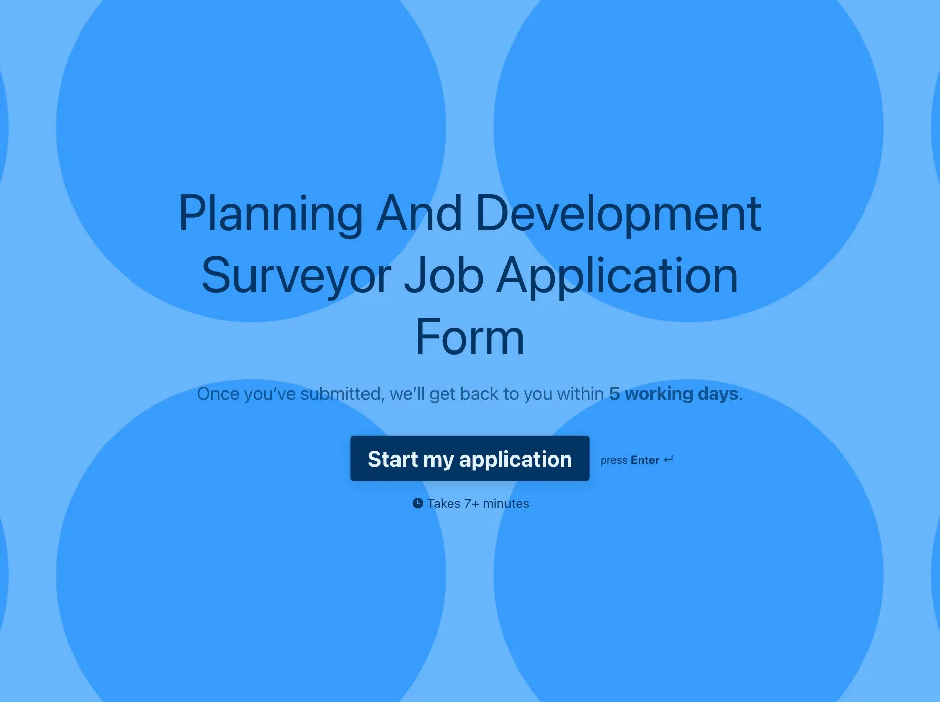 Planning And Development Surveyor Job Application Form Template Hero