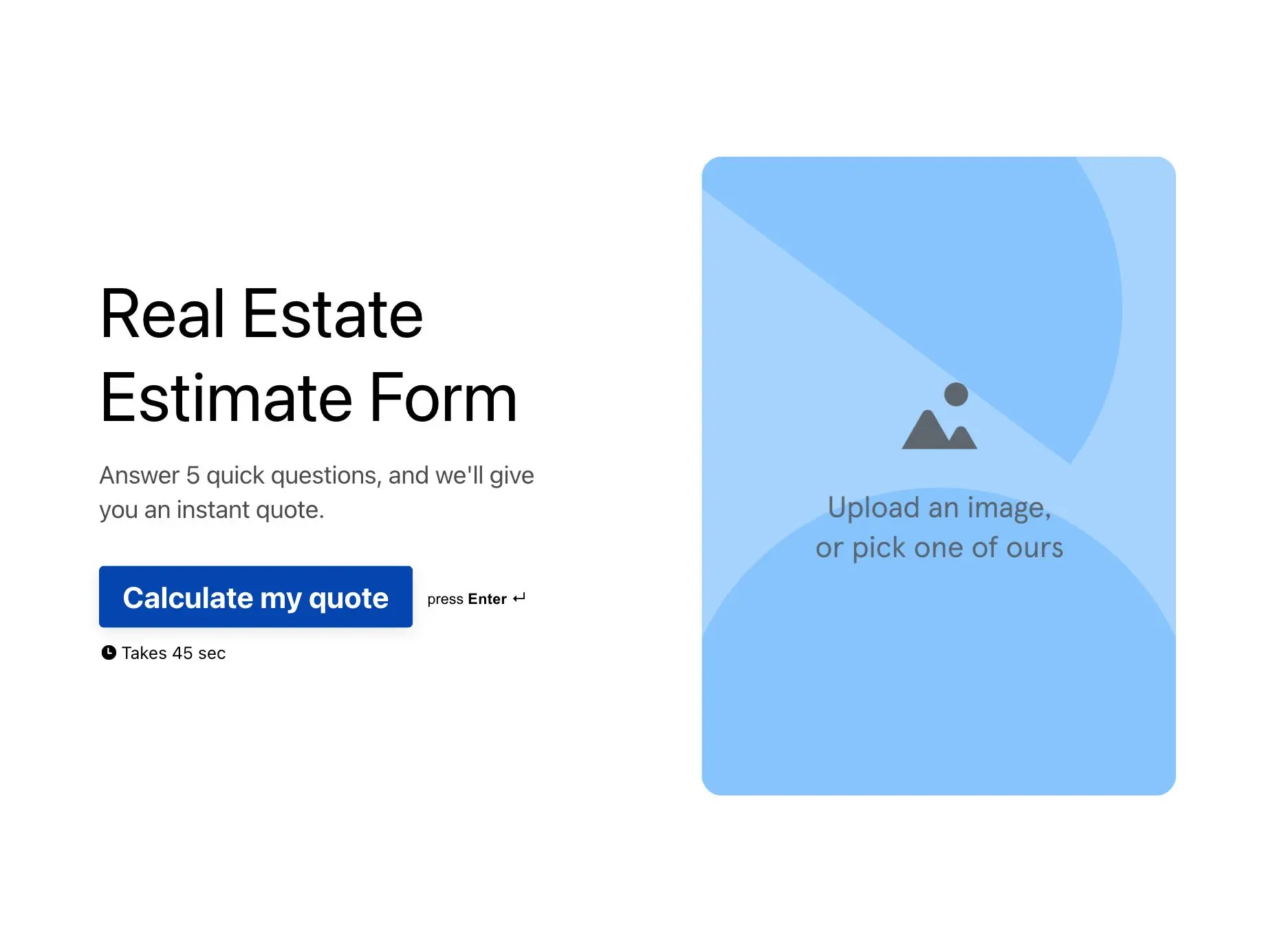 Real Estate Estimate Form Template Hero