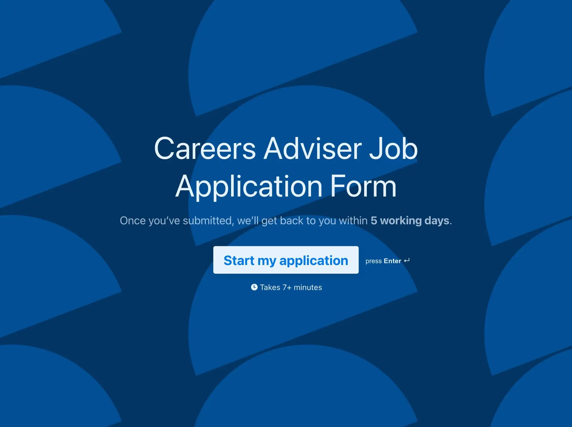 Careers Adviser Job Application Form Template Hero