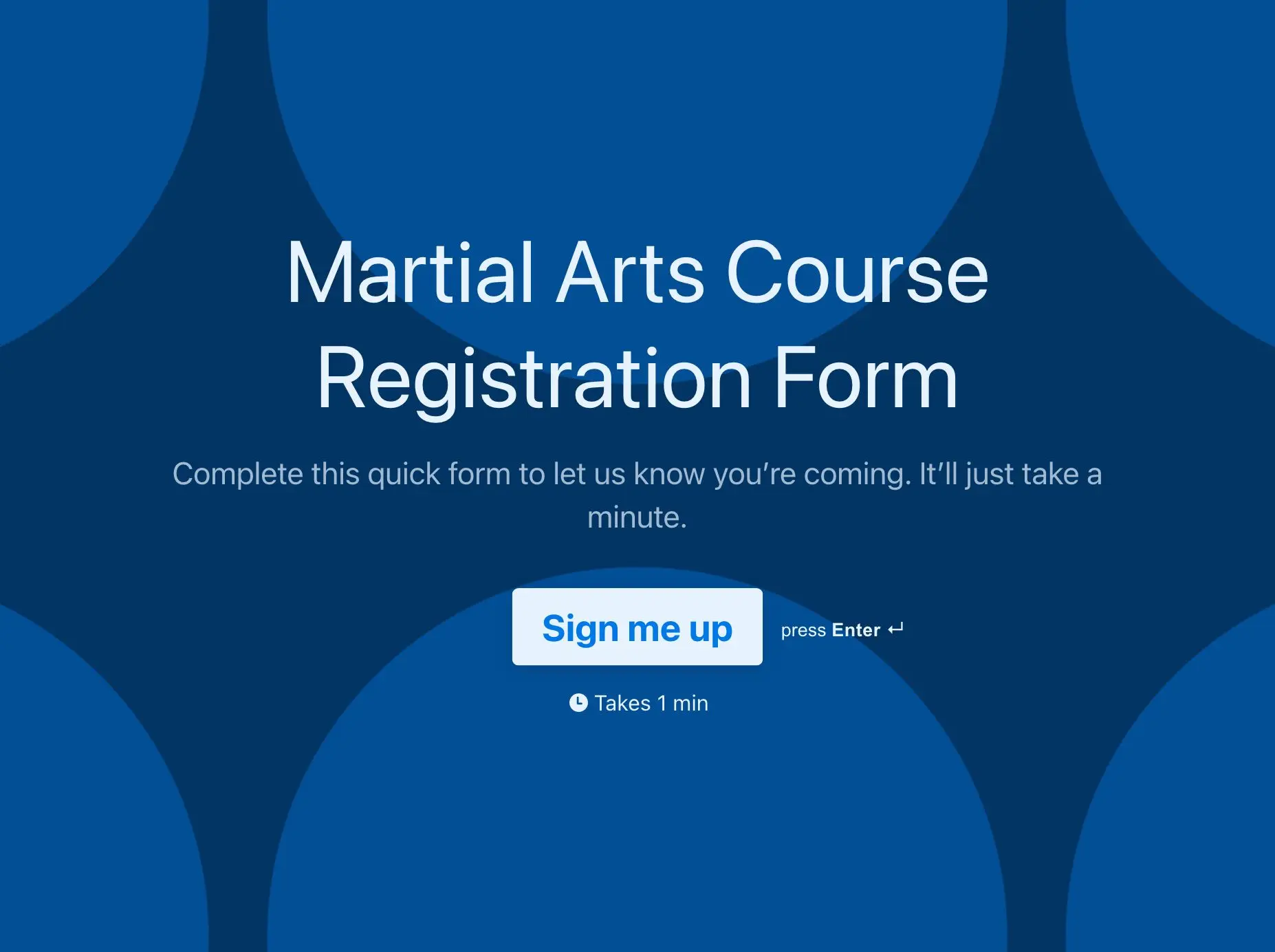 Martial Arts Course Registration Form Template Hero