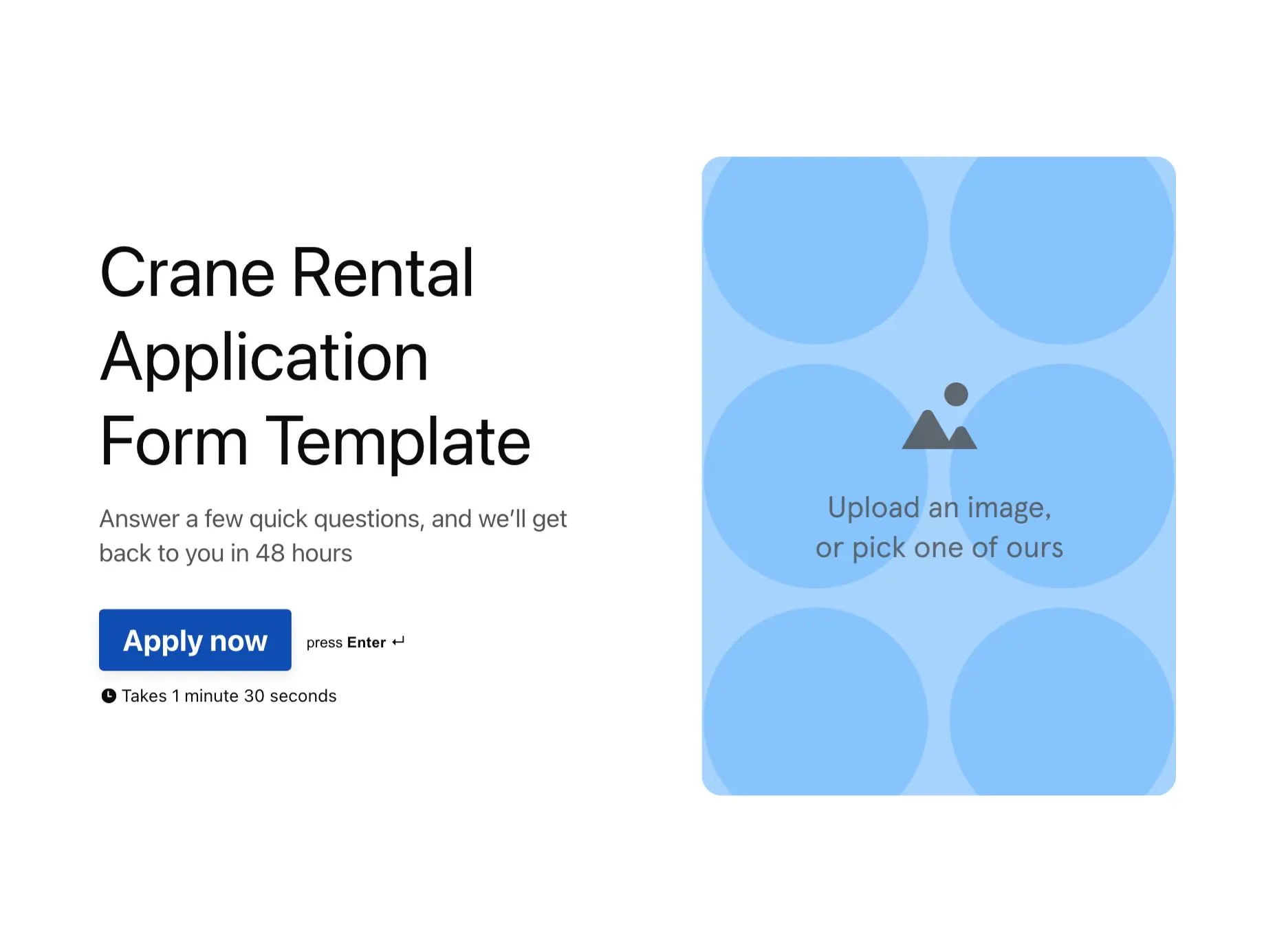 Crane Rental Application Form Template Hero