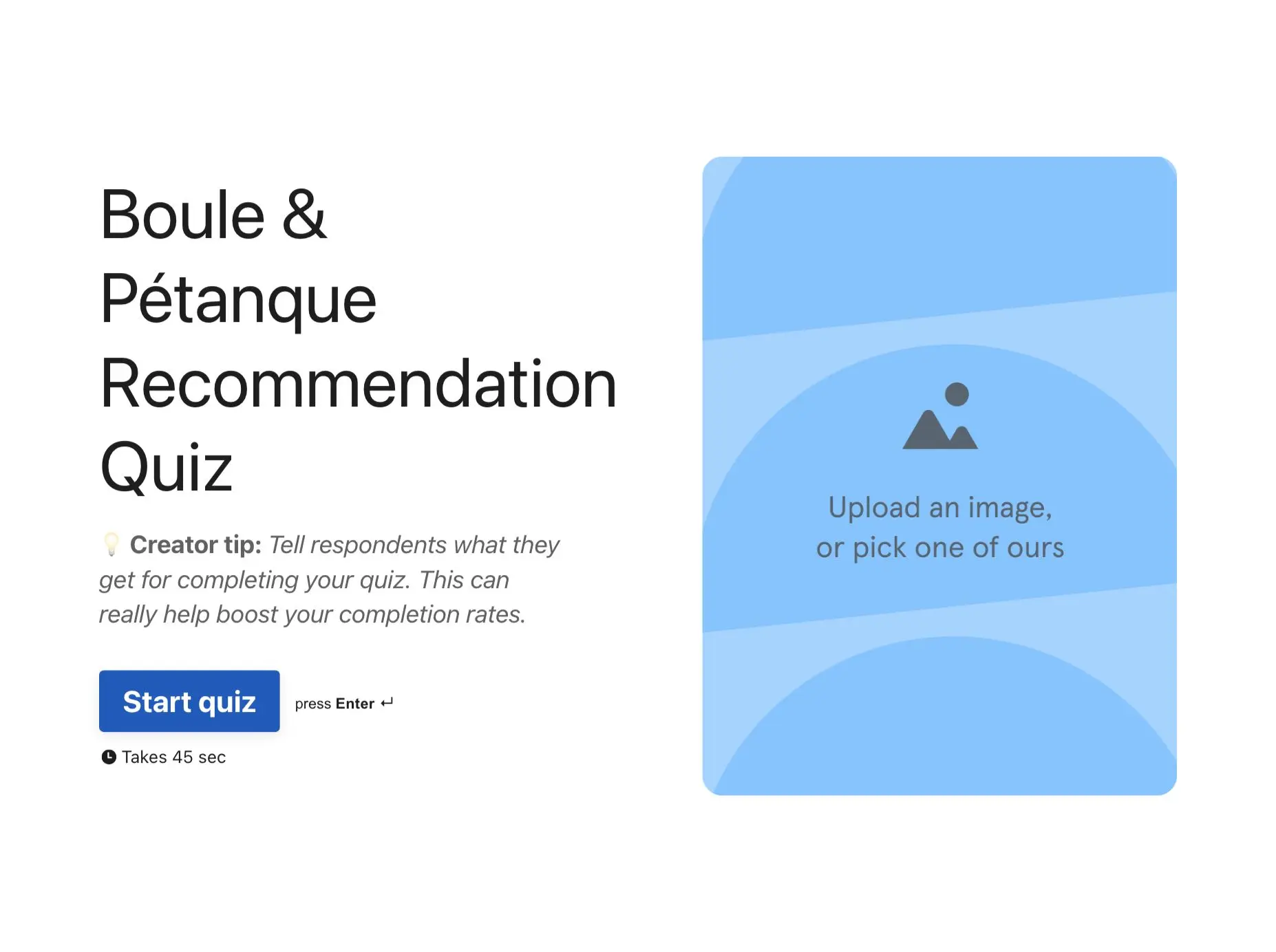 Boule & Pétanque Recommendation Quiz Template Hero