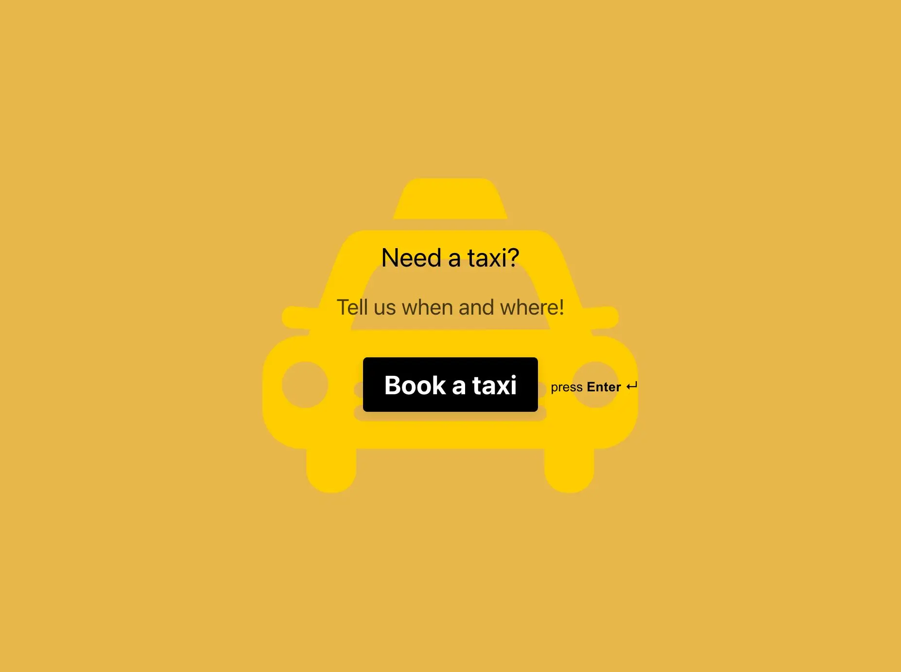 Taxi Booking Form Template Hero