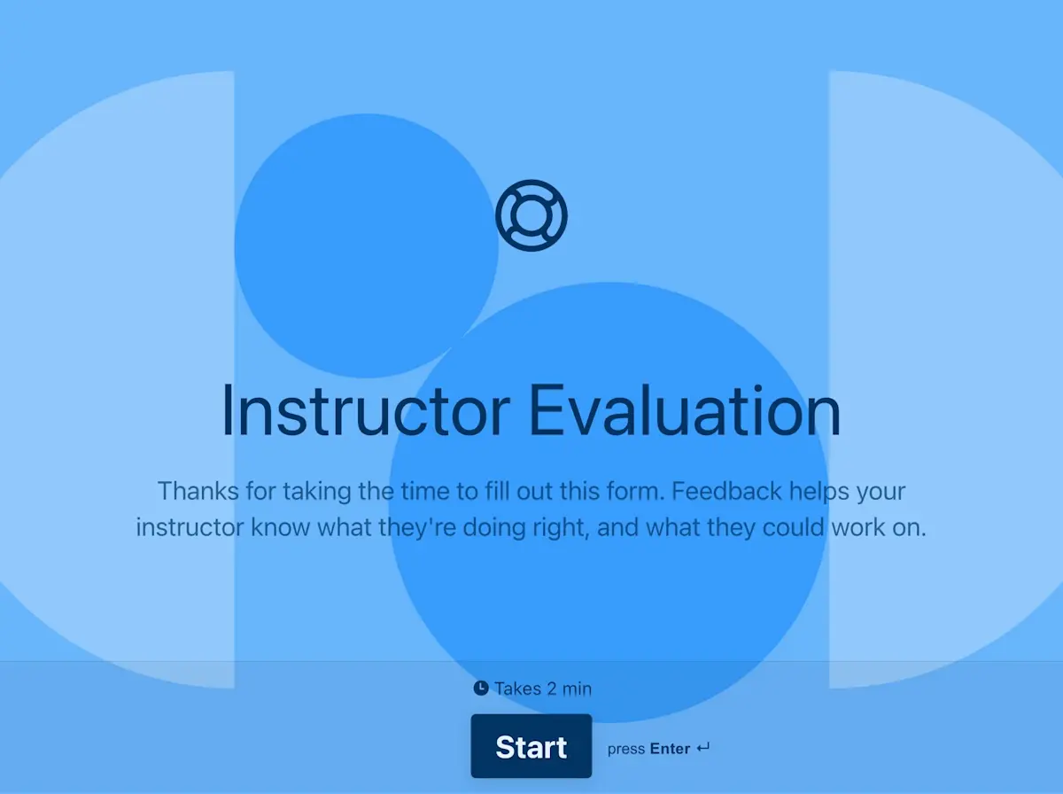 Instructor Evaluation Form Template