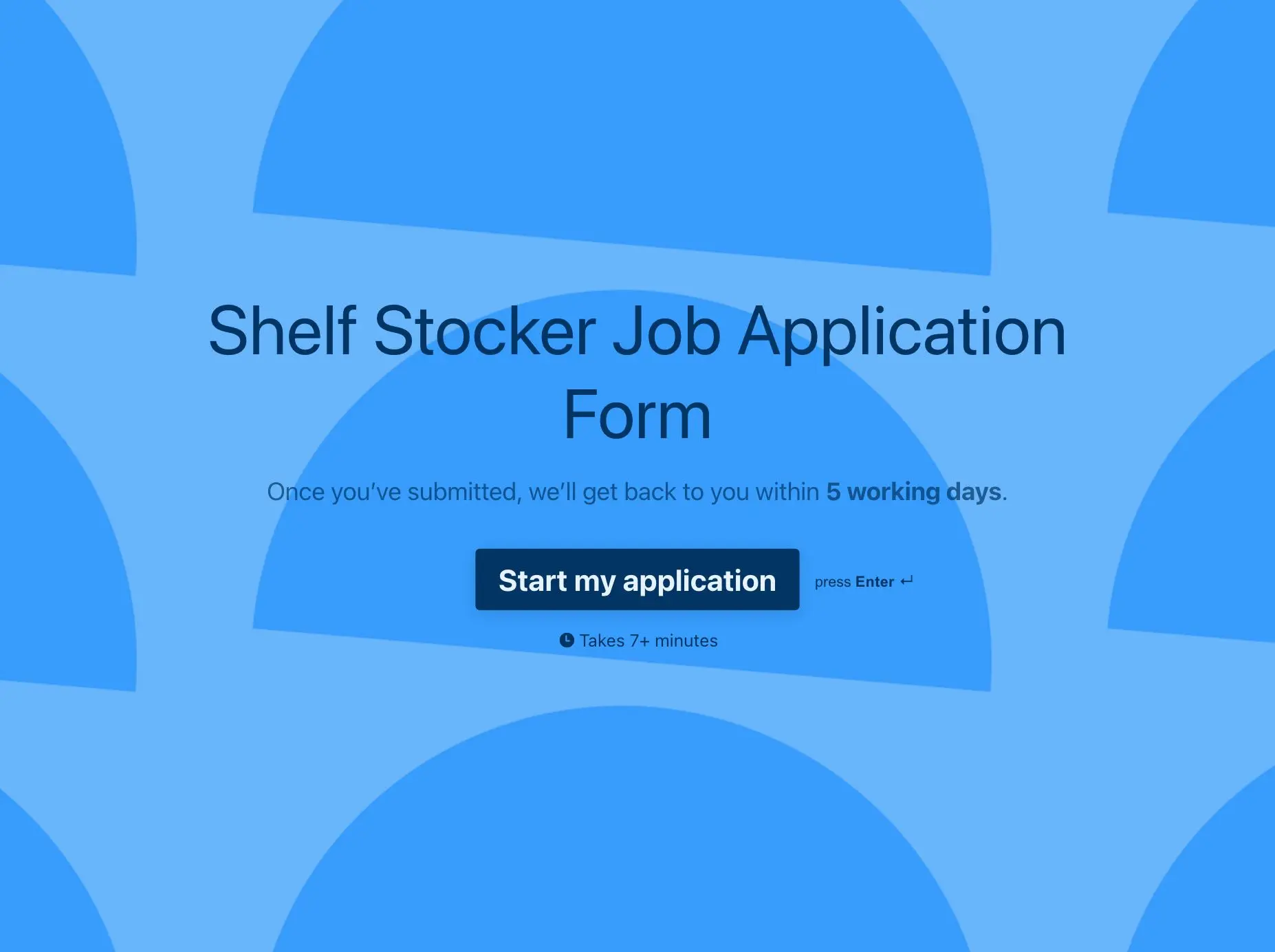 Shelf Stocker Job Application Form Template Hero