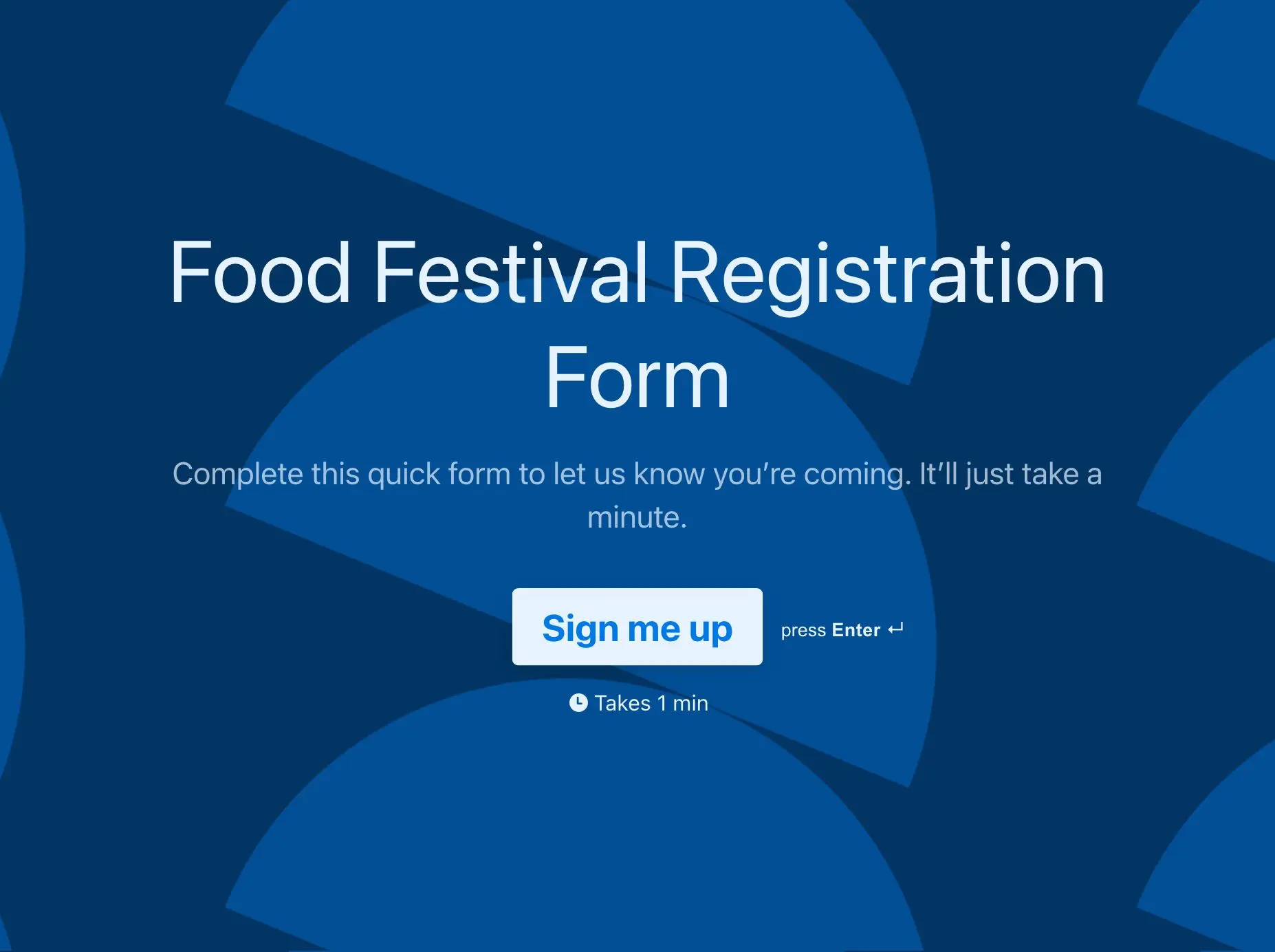 Food Festival Registration Form Template Hero