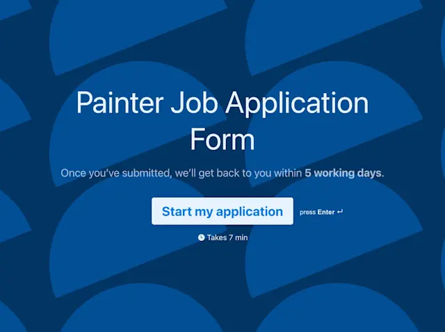 Painter Job Application Form Template