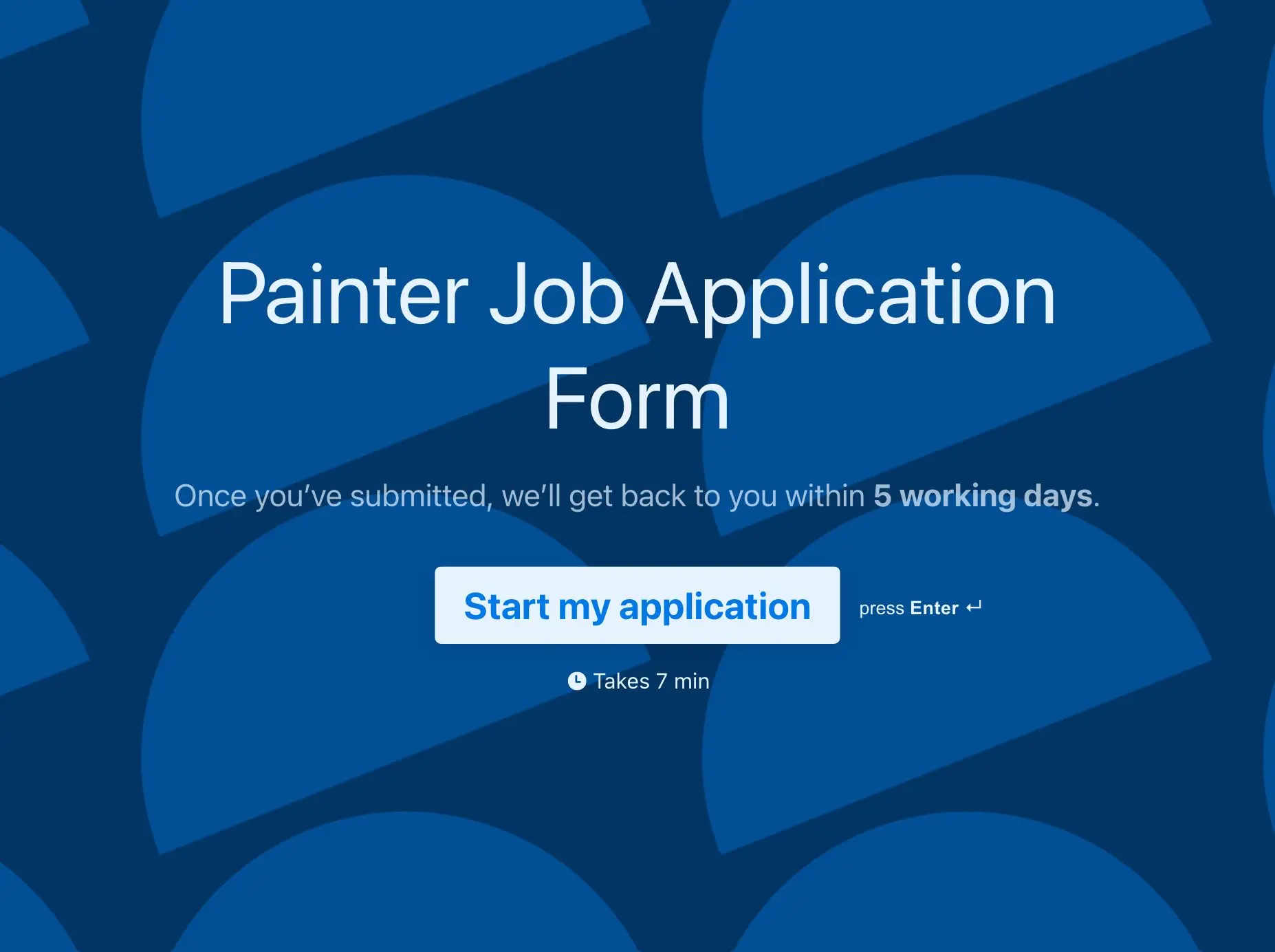 Painter Job Application Form Template Hero
