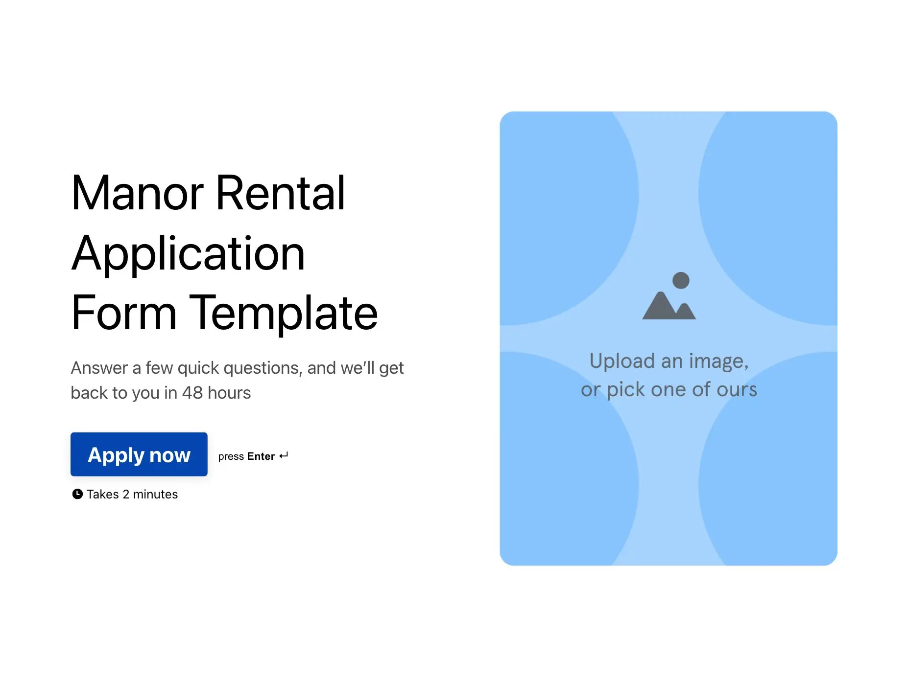 Manor Rental Application Form Template Hero