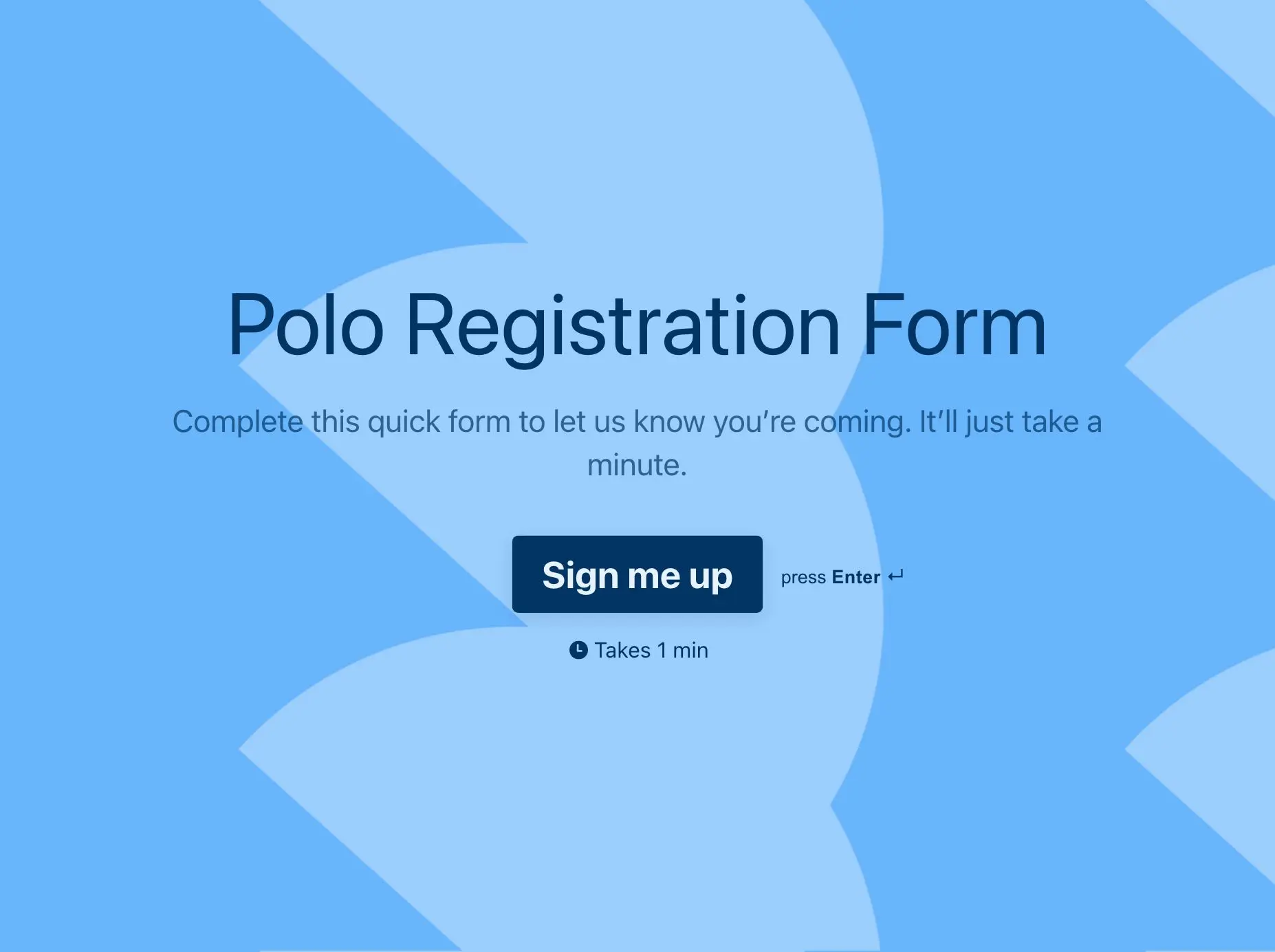 Polo Registration Form Template Hero