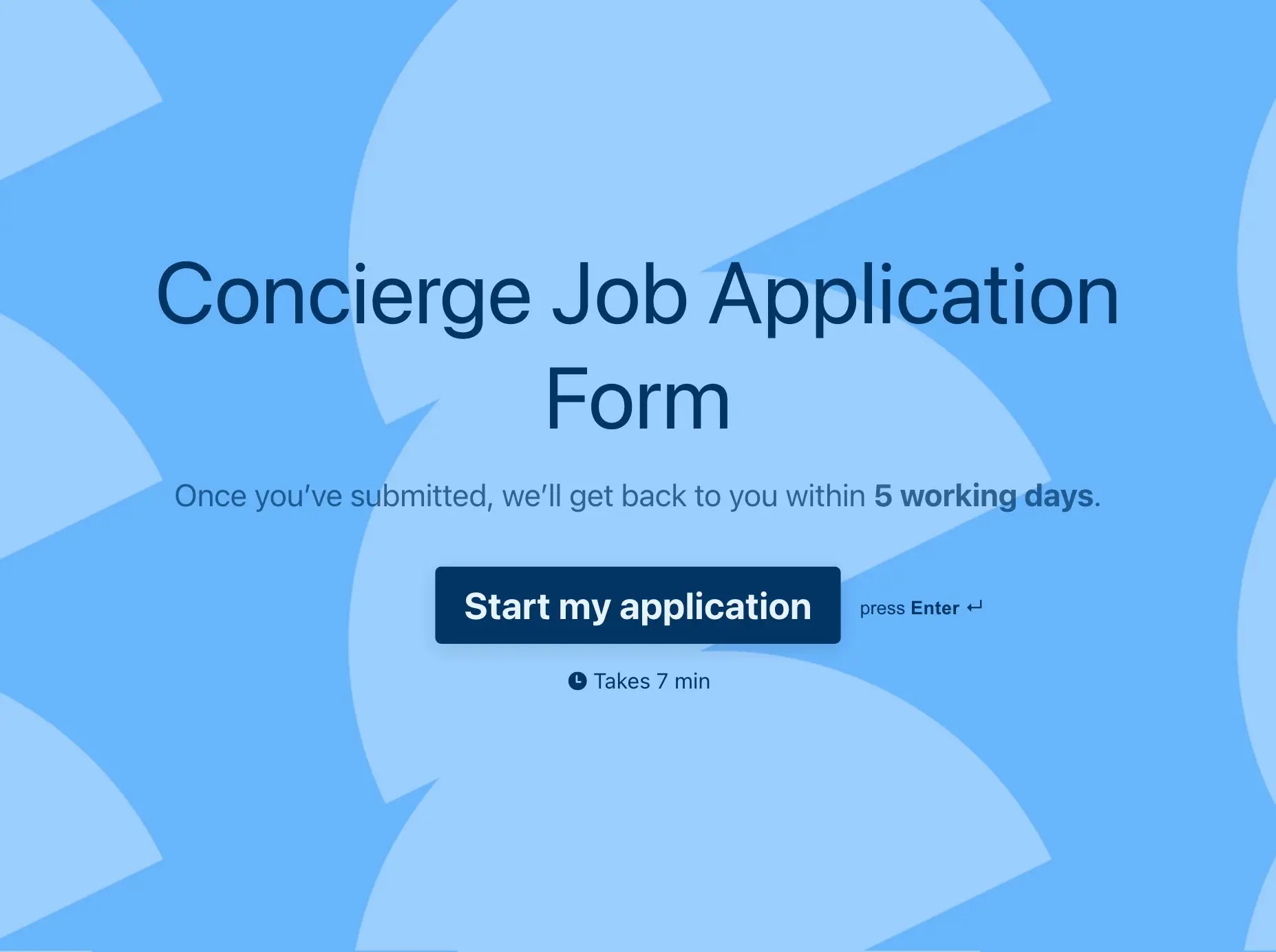 Concierge Job Application Form Template Hero