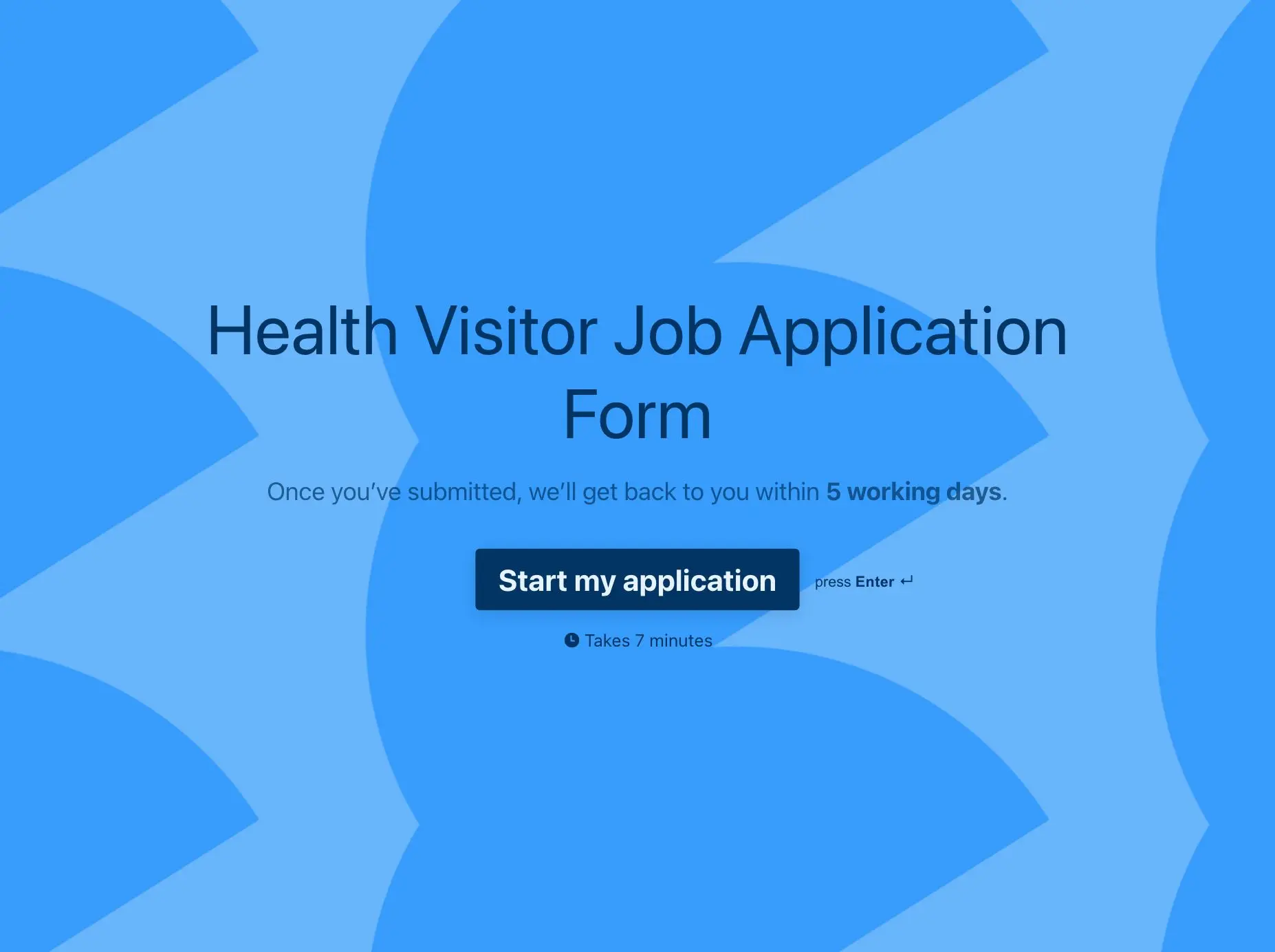 Health Visitor Job Application Form Template Hero