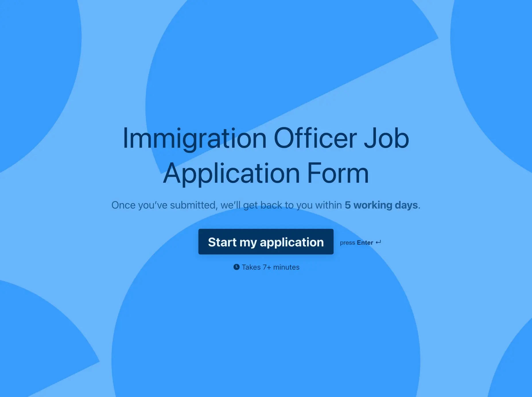 Immigration Officer Job Application Form Template Hero