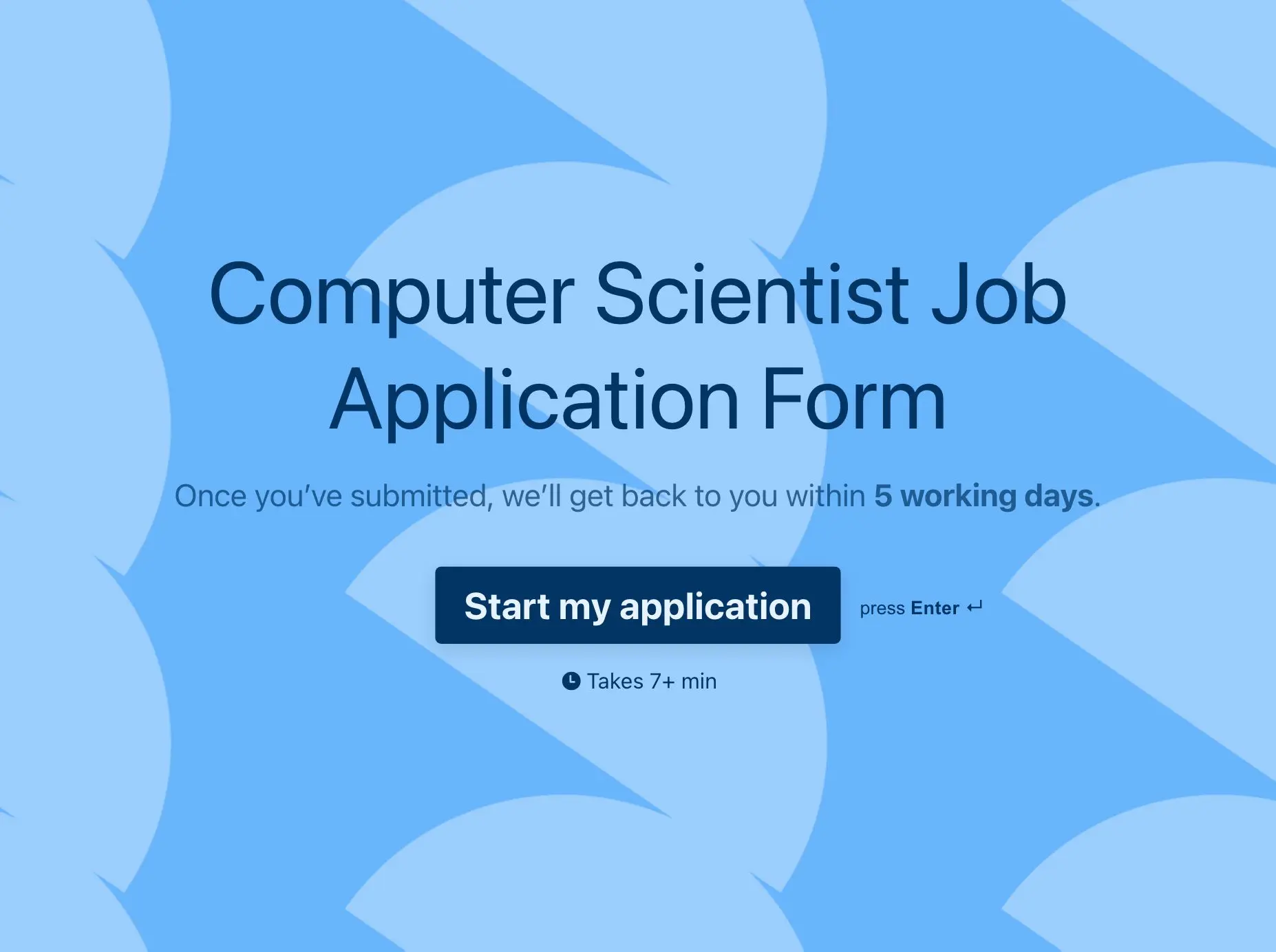 Computer Scientist Job Application Form Template Hero
