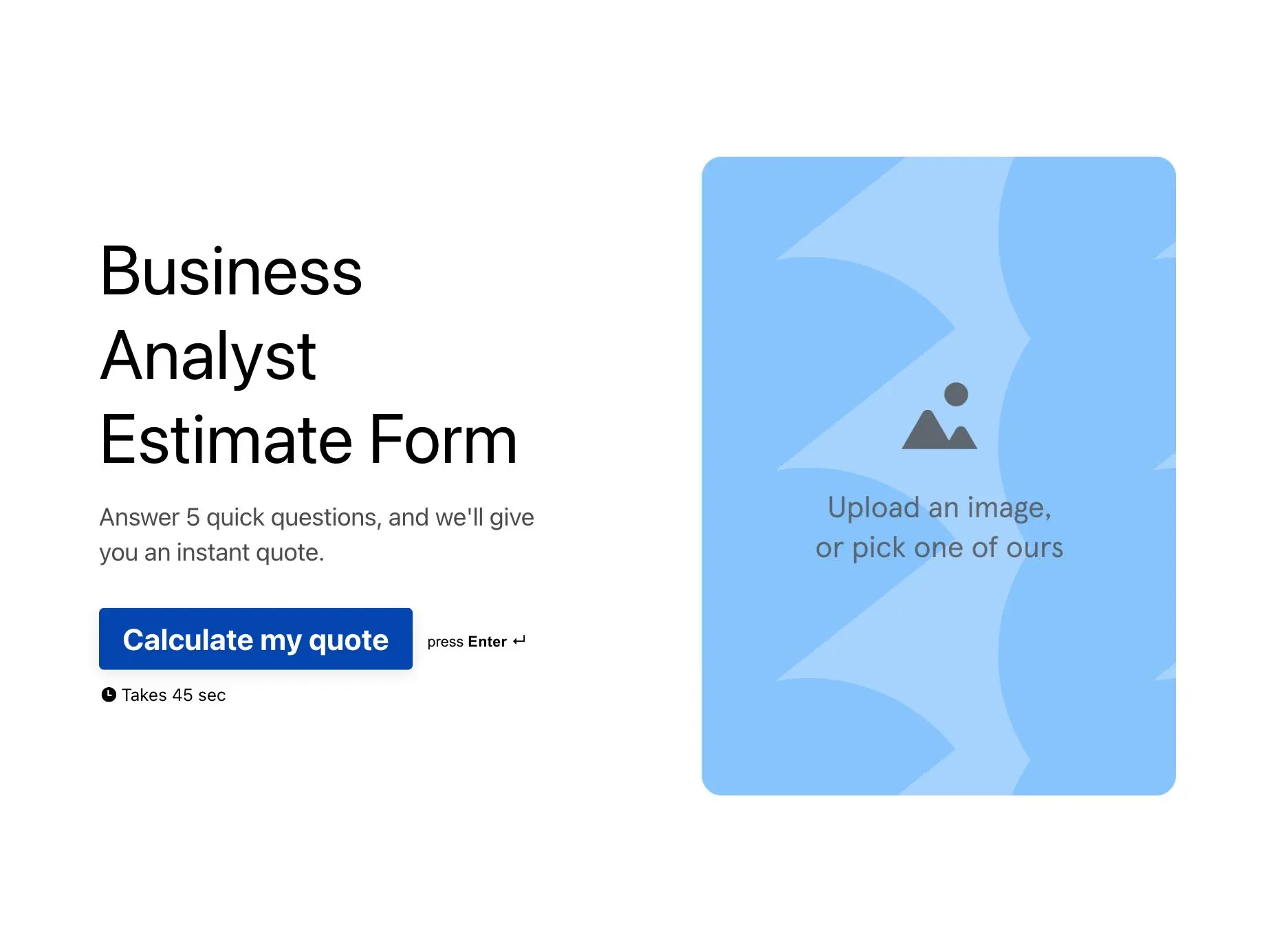 Business Analyst Estimate Form Template Hero