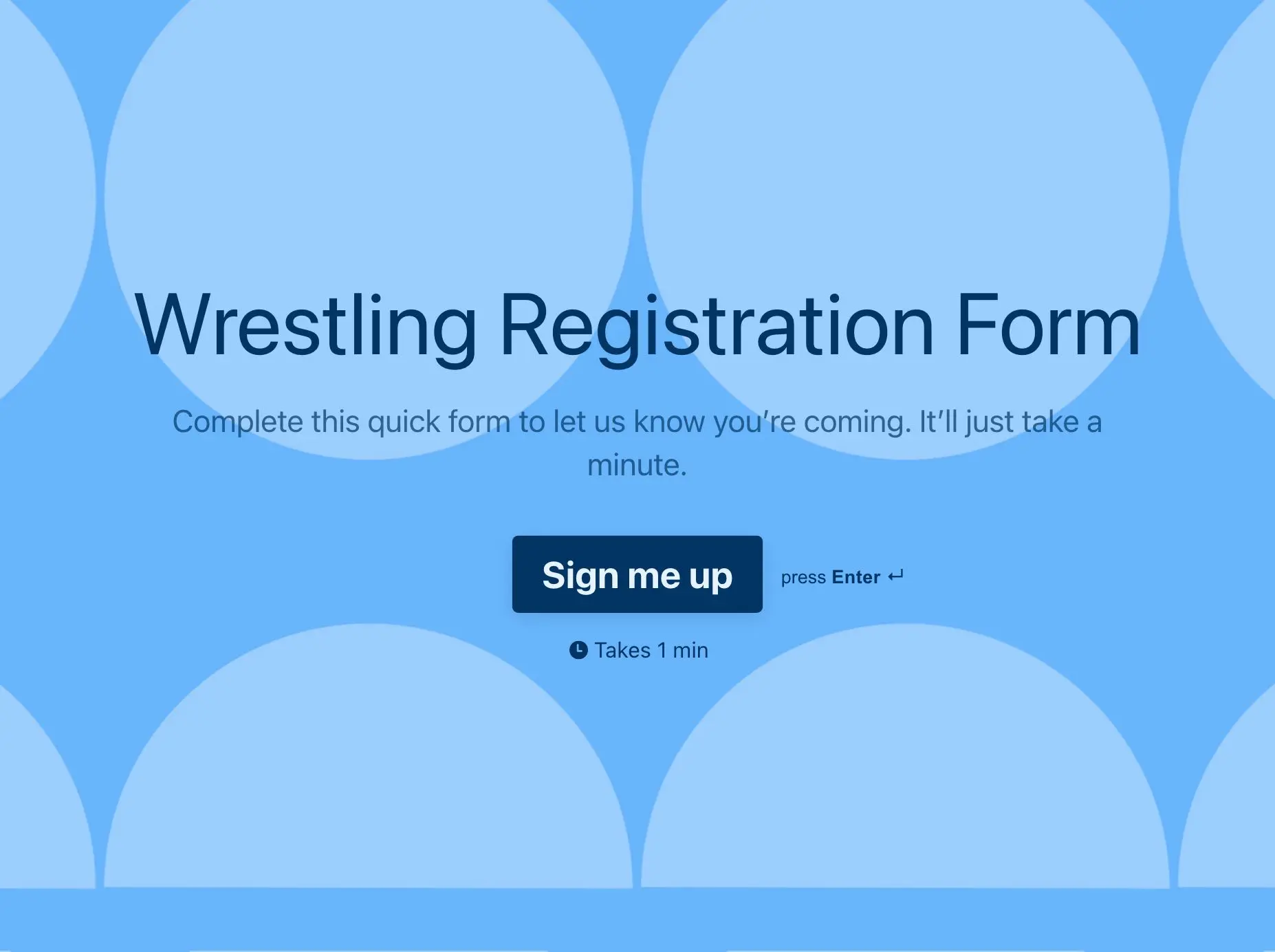 Wrestling Registration Form Template Hero