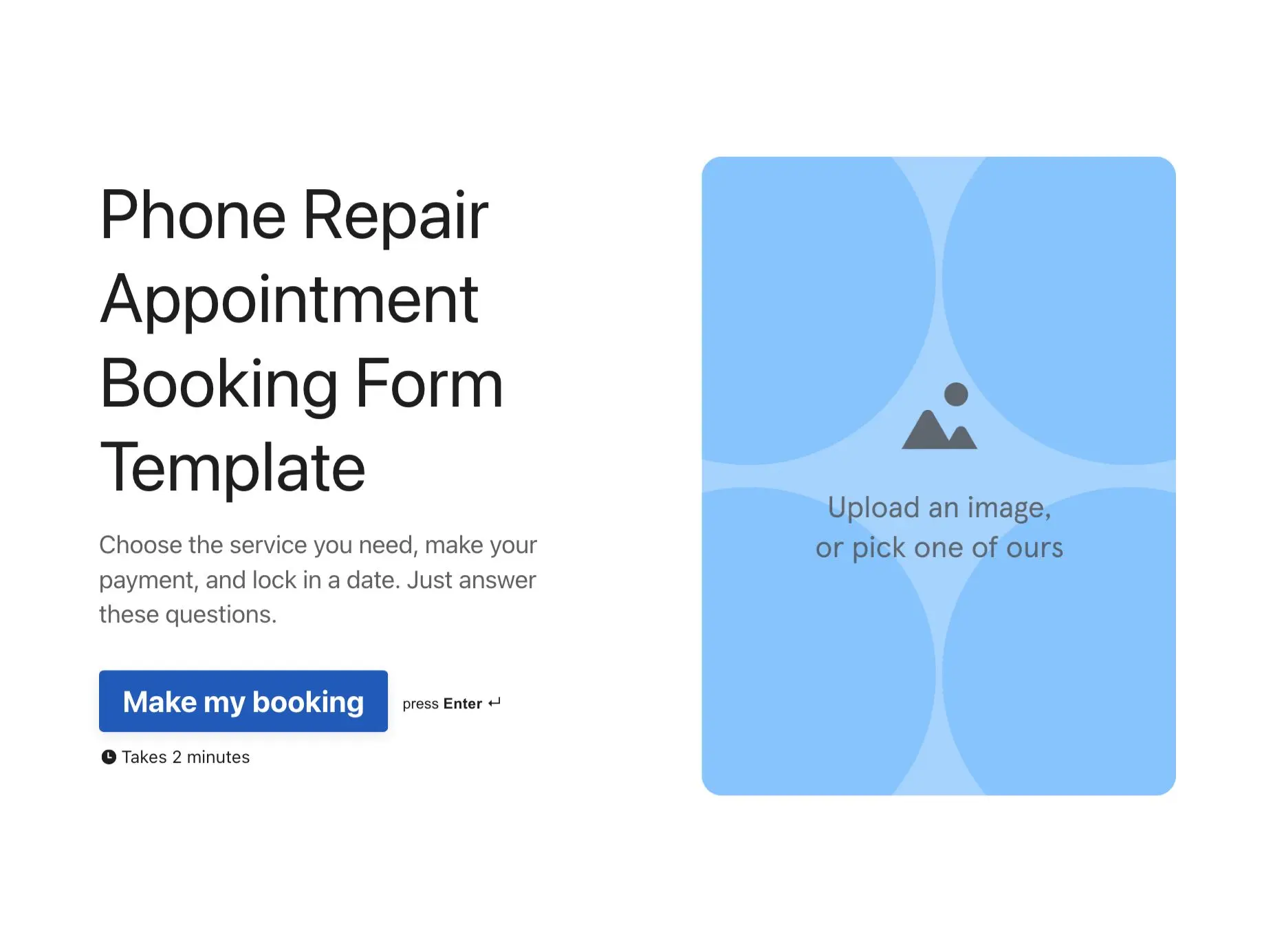 Phone Repair Appointment Booking Form Template Hero