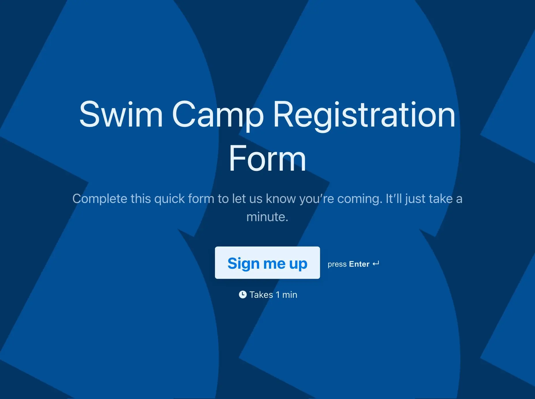 Swim Camp Registration Form Template Hero