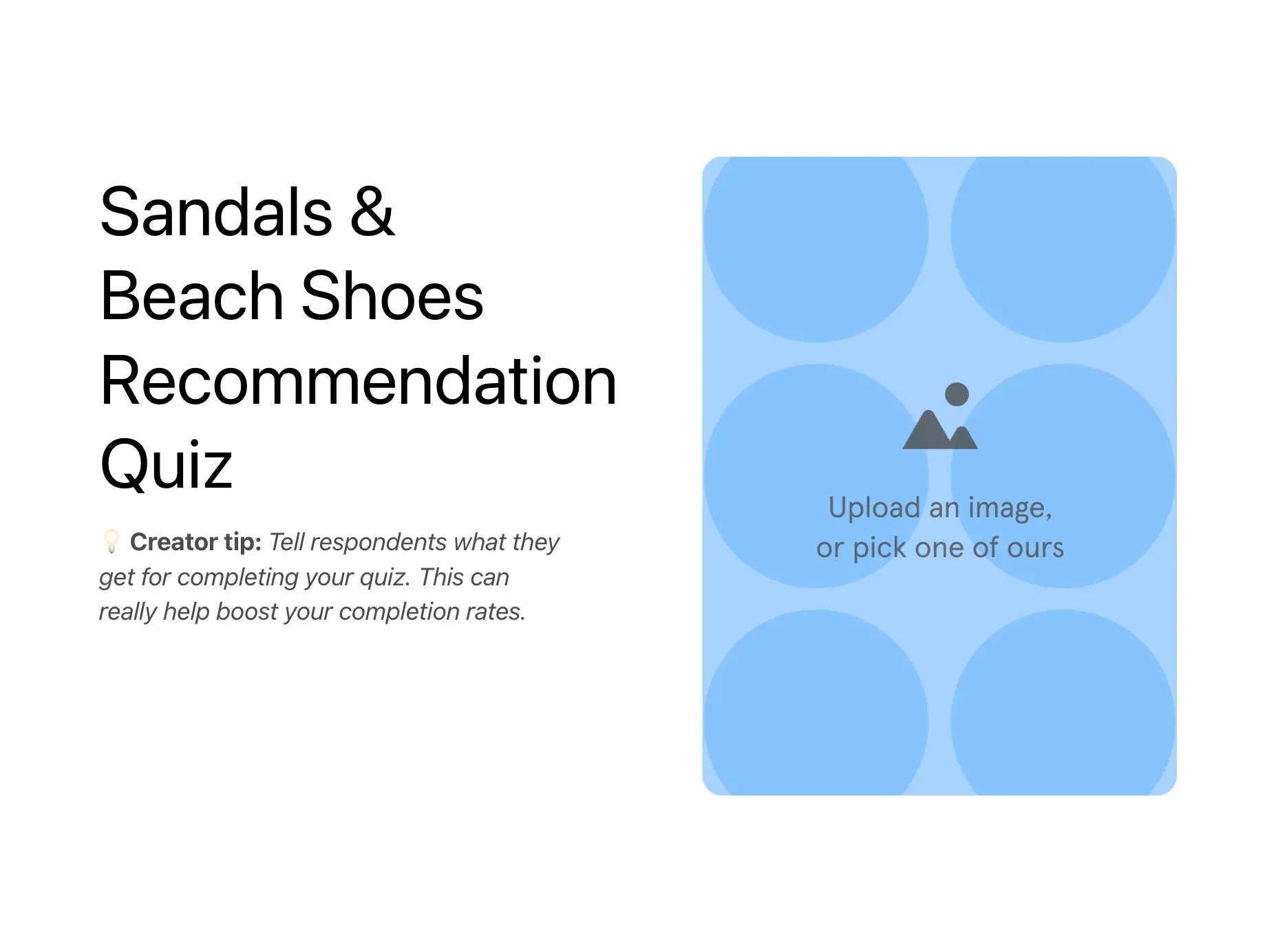 Sandals & Beach Shoes Recommendation Quiz Template Hero