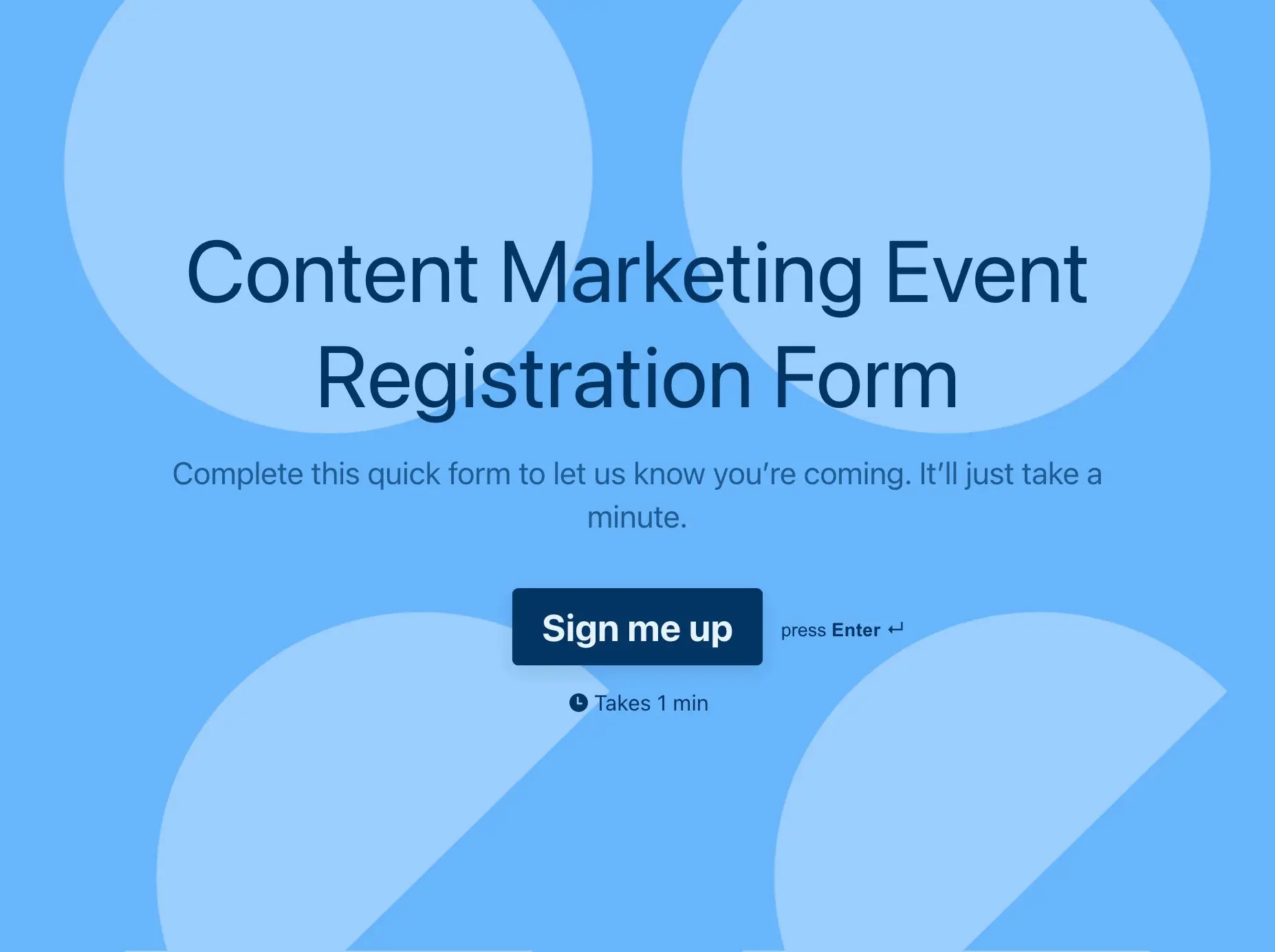 Content Marketing Event Registration Form Template Hero