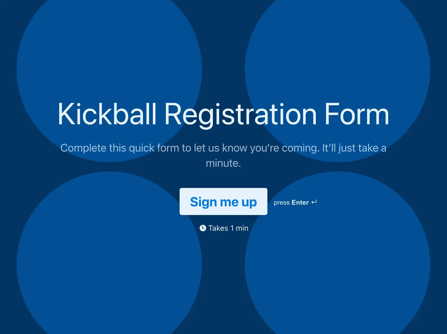 Kickball Registration Form Template Hero