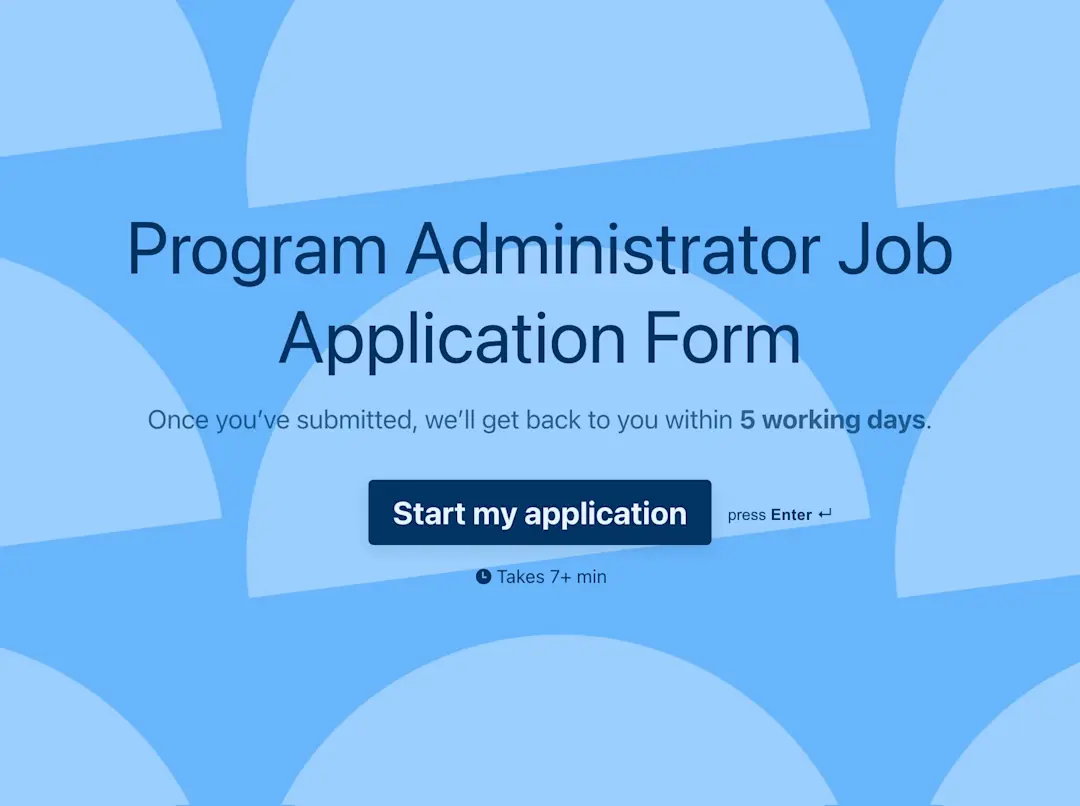 Program Administrator Job Application Form Template