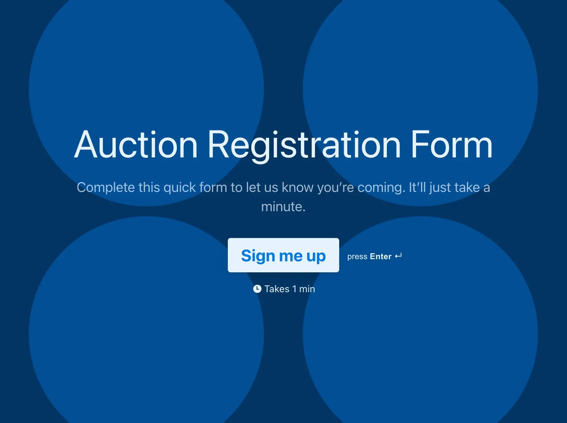 Auction Registration Form Template Hero