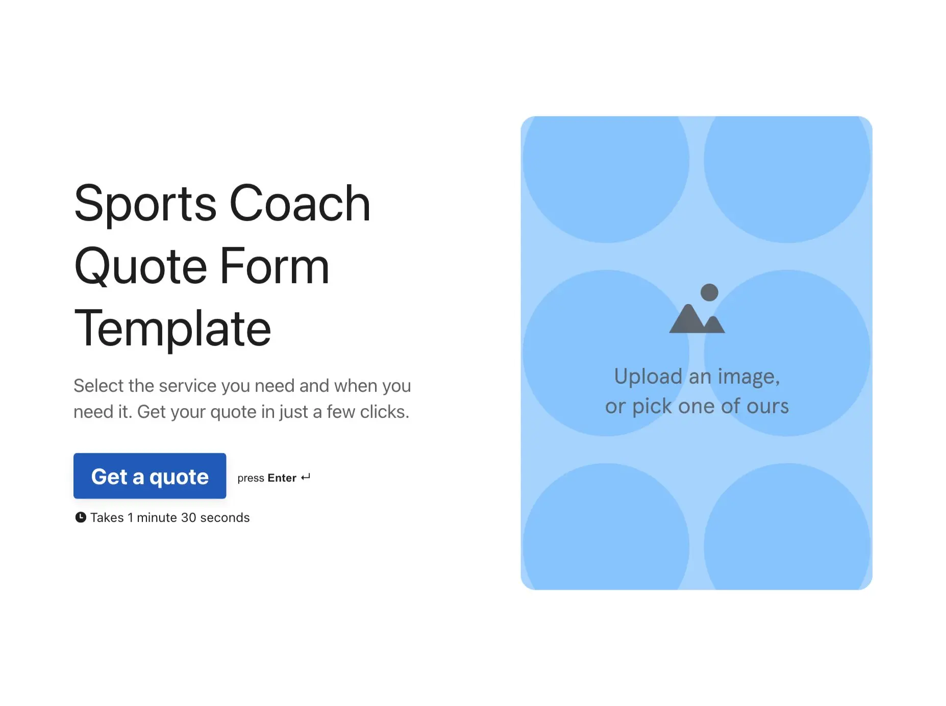 Sports Coach Quote Form Template Hero