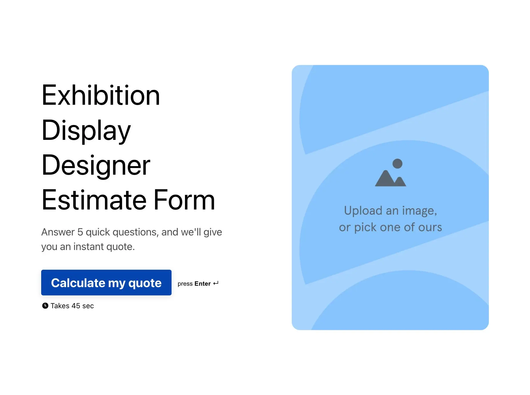 Exhibition Display Designer Estimate Form Template Hero