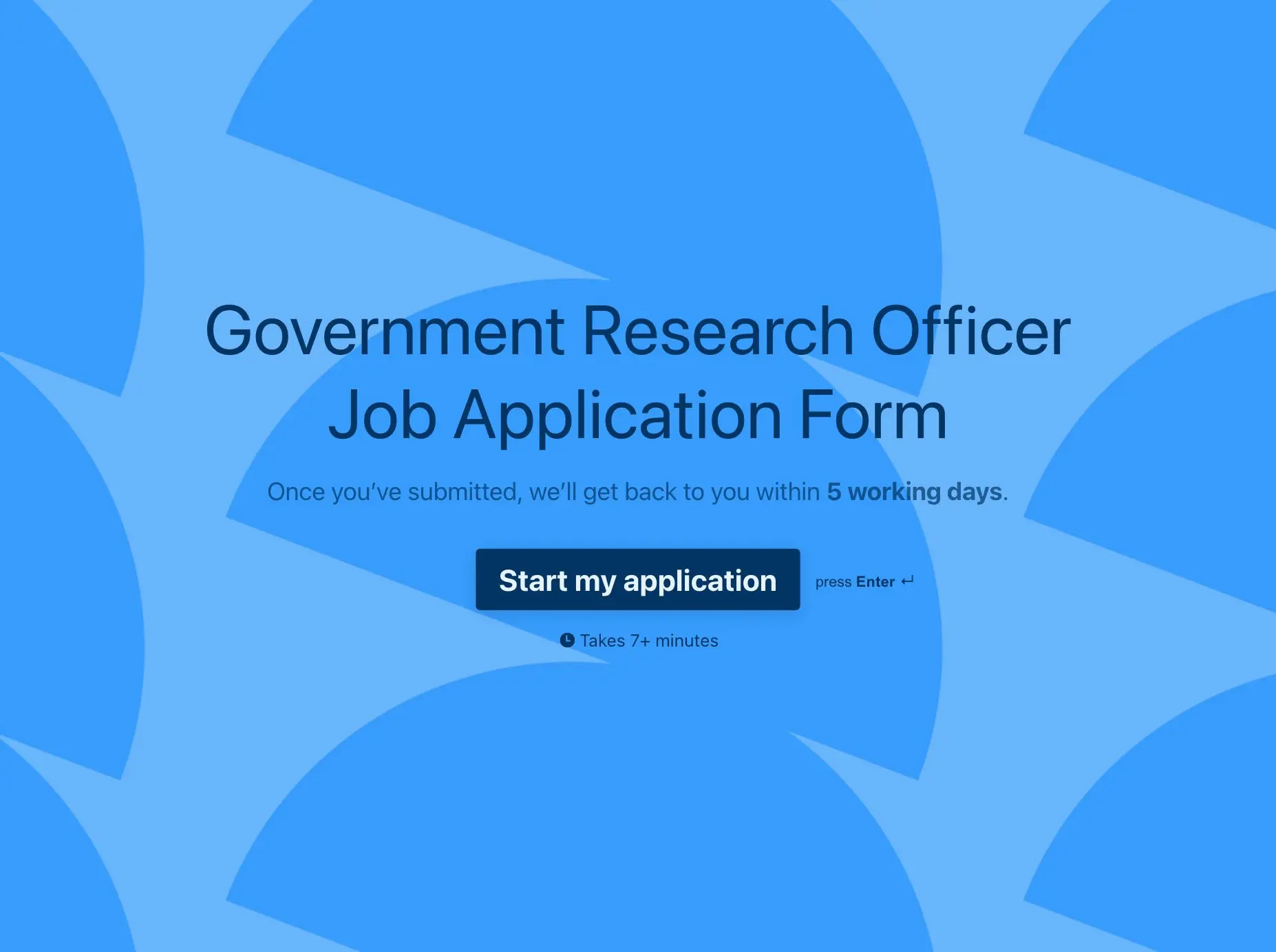 Government Research Officer Job Application Form Template Hero