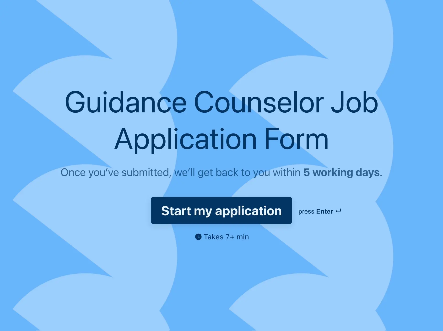 Guidance Counselor Job Application Form Template Hero